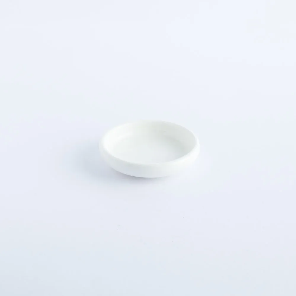 BW20-0251 - White Ceramic Soy Dish - 3.5" 0.5" (DH)