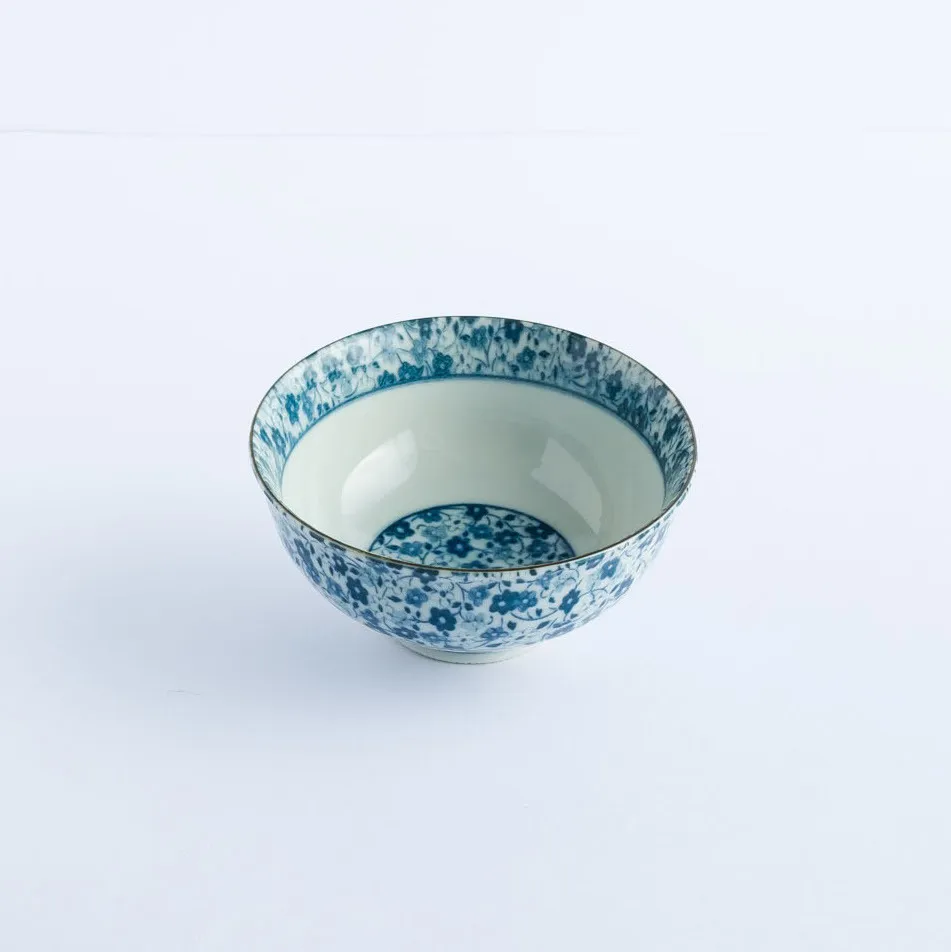 BW20-0063 - Blue White Ceramic Bowl - 4.5" 2.25" (DH)