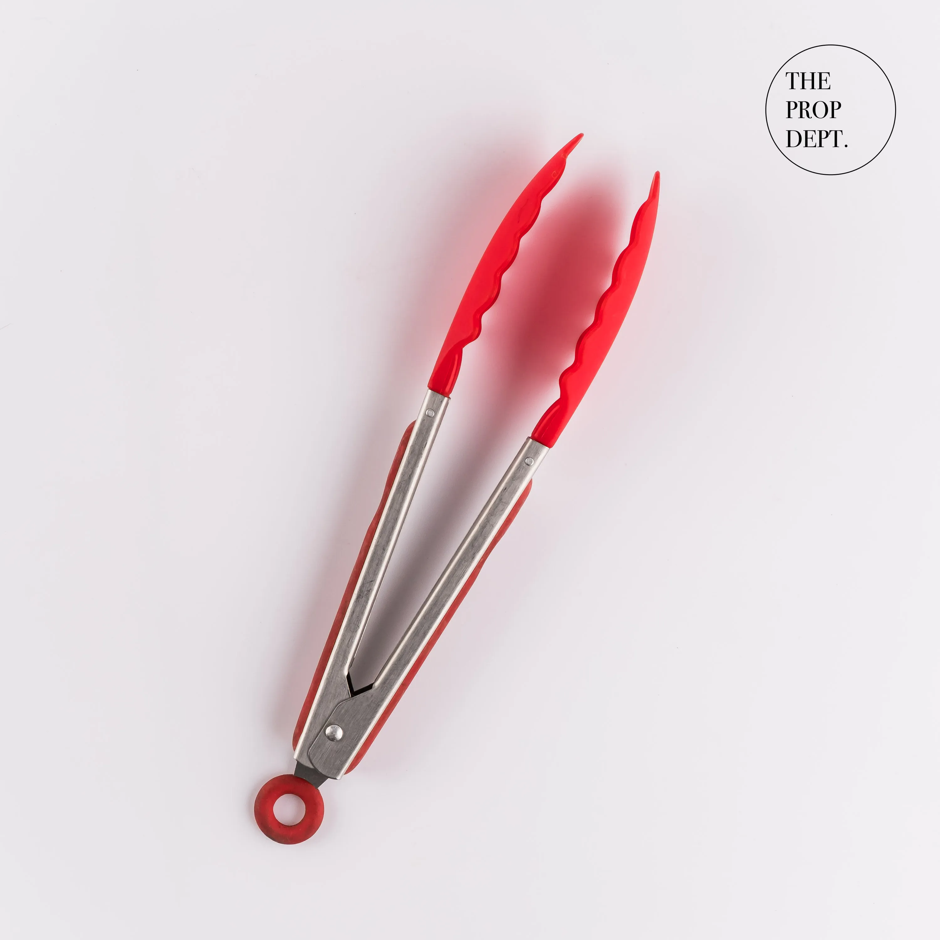 UT23-0217 - Sliver Red Metal Tongs - 9" (L)