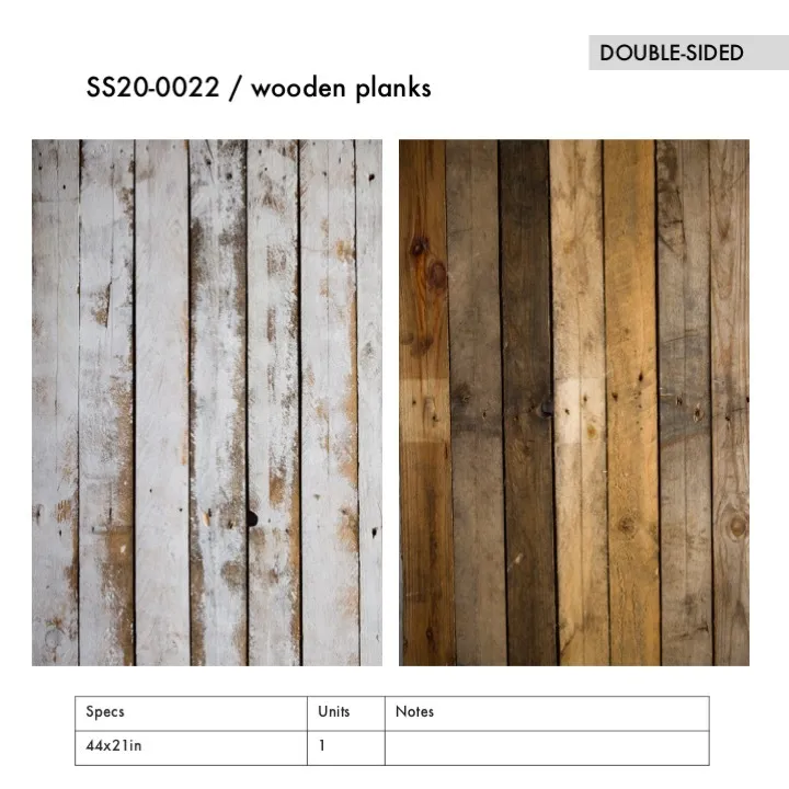 SS20-0022 - White Brown Wooden Plank - 44" 21" (LW)