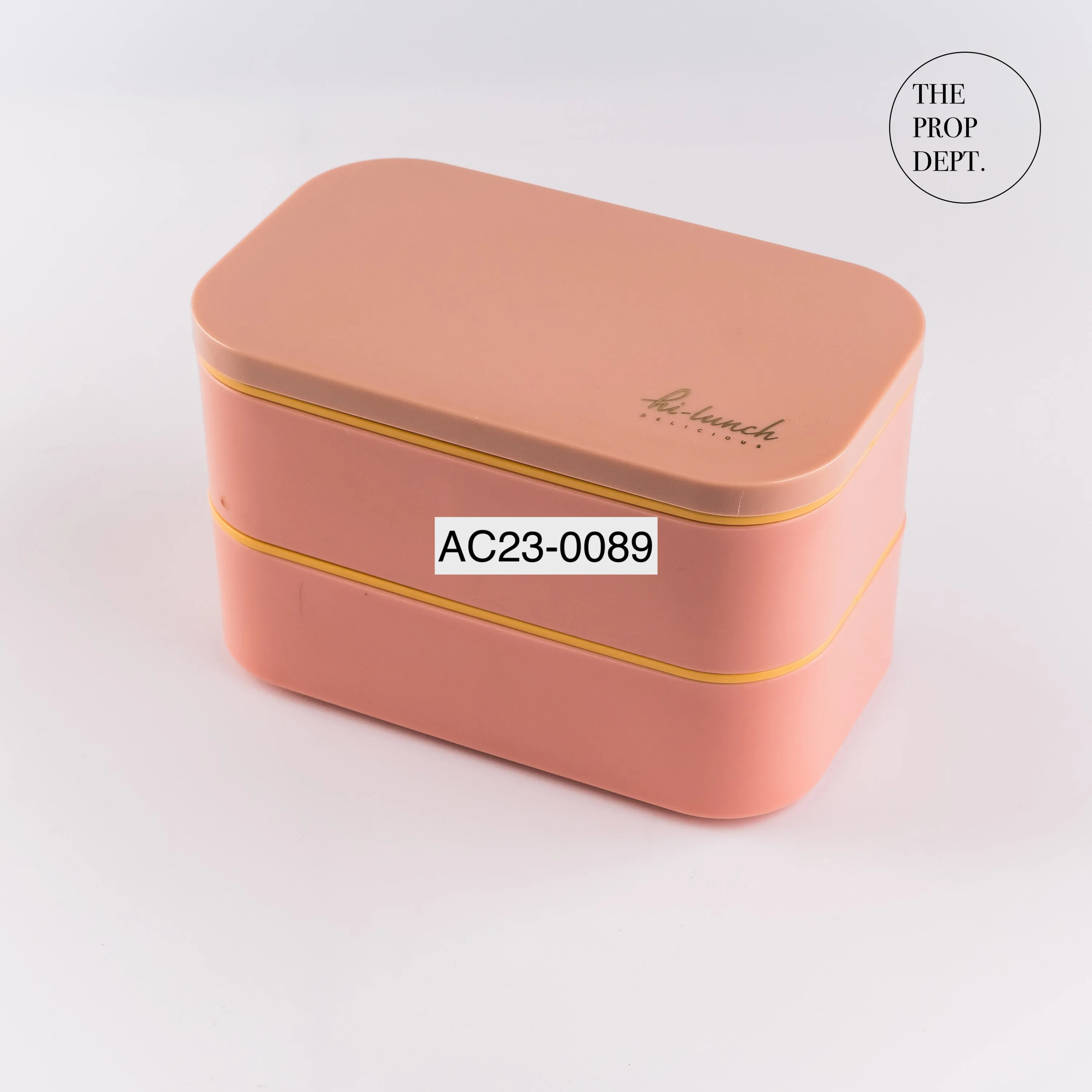 AC23-0089 - Pink Orange Plastic Lunchbox - 4.75" 7.75" 5" (LWH)