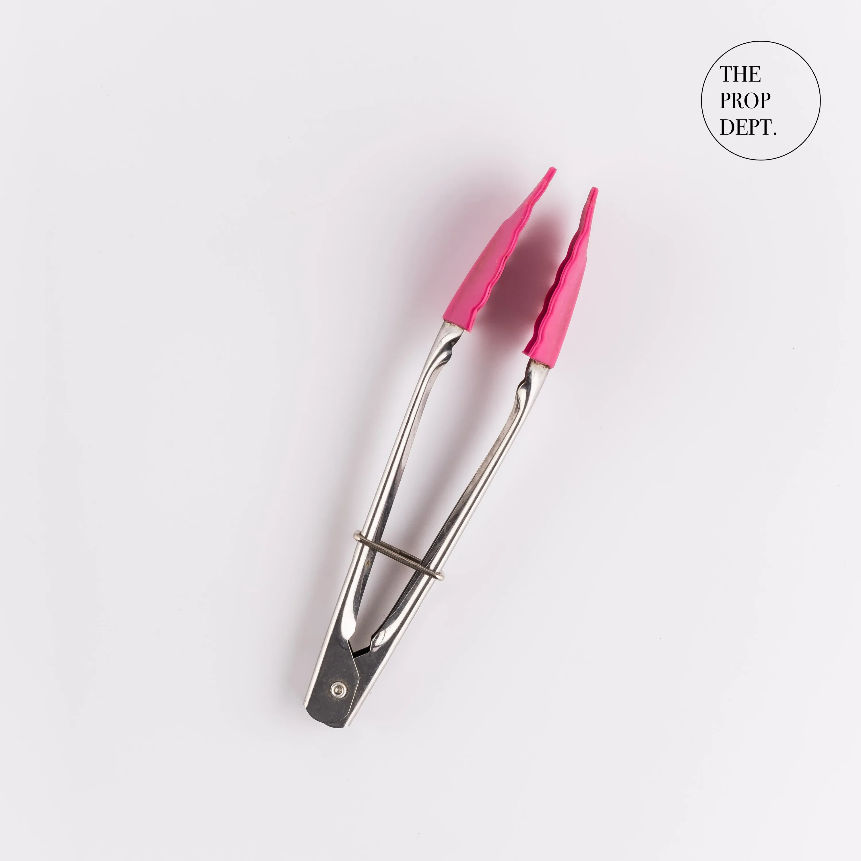 UT23-0223 - Silver Pink Metal Tongs - 7" (L)