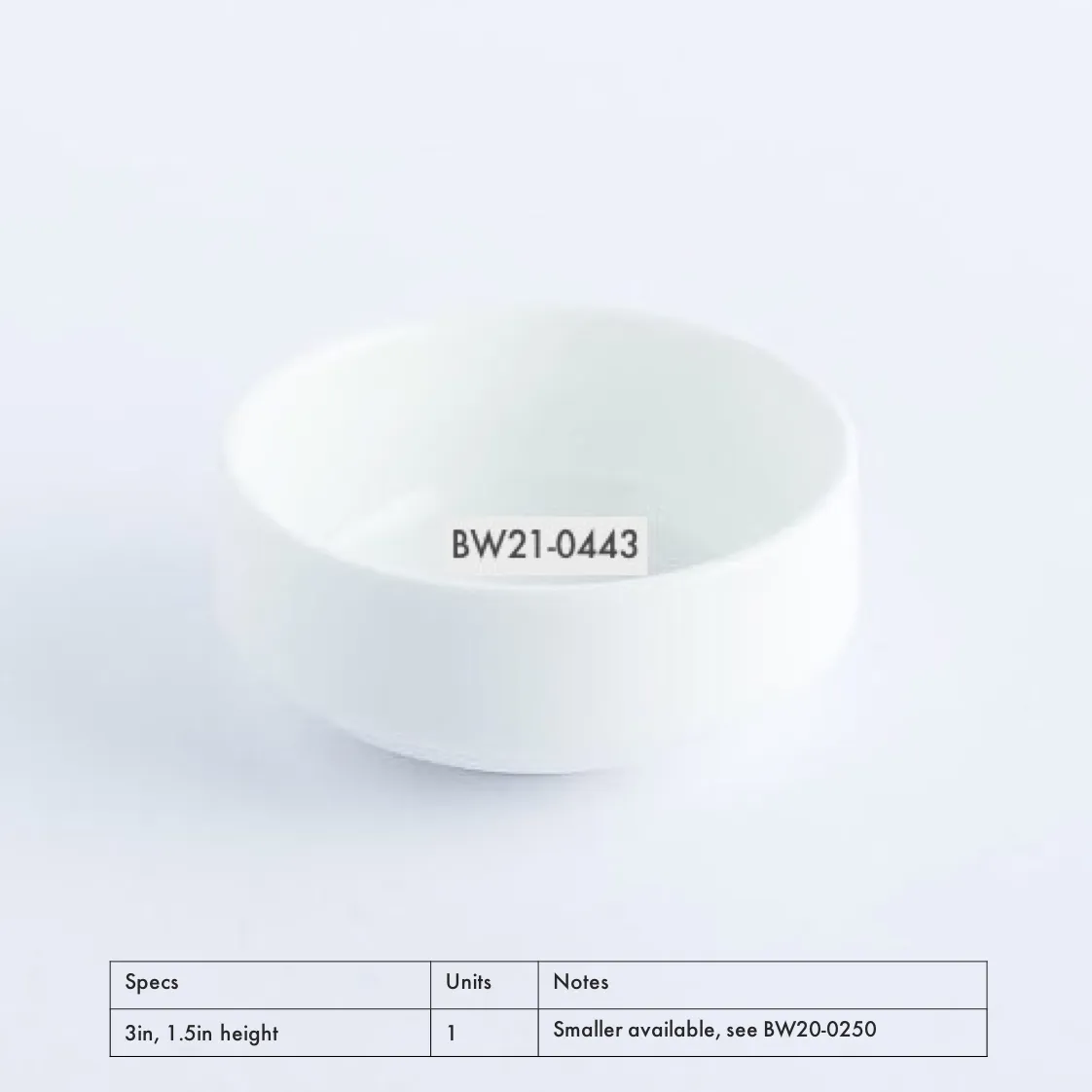 BW21-0443 - White Ceramic Soy Dish - 3" 1.5" (DH)