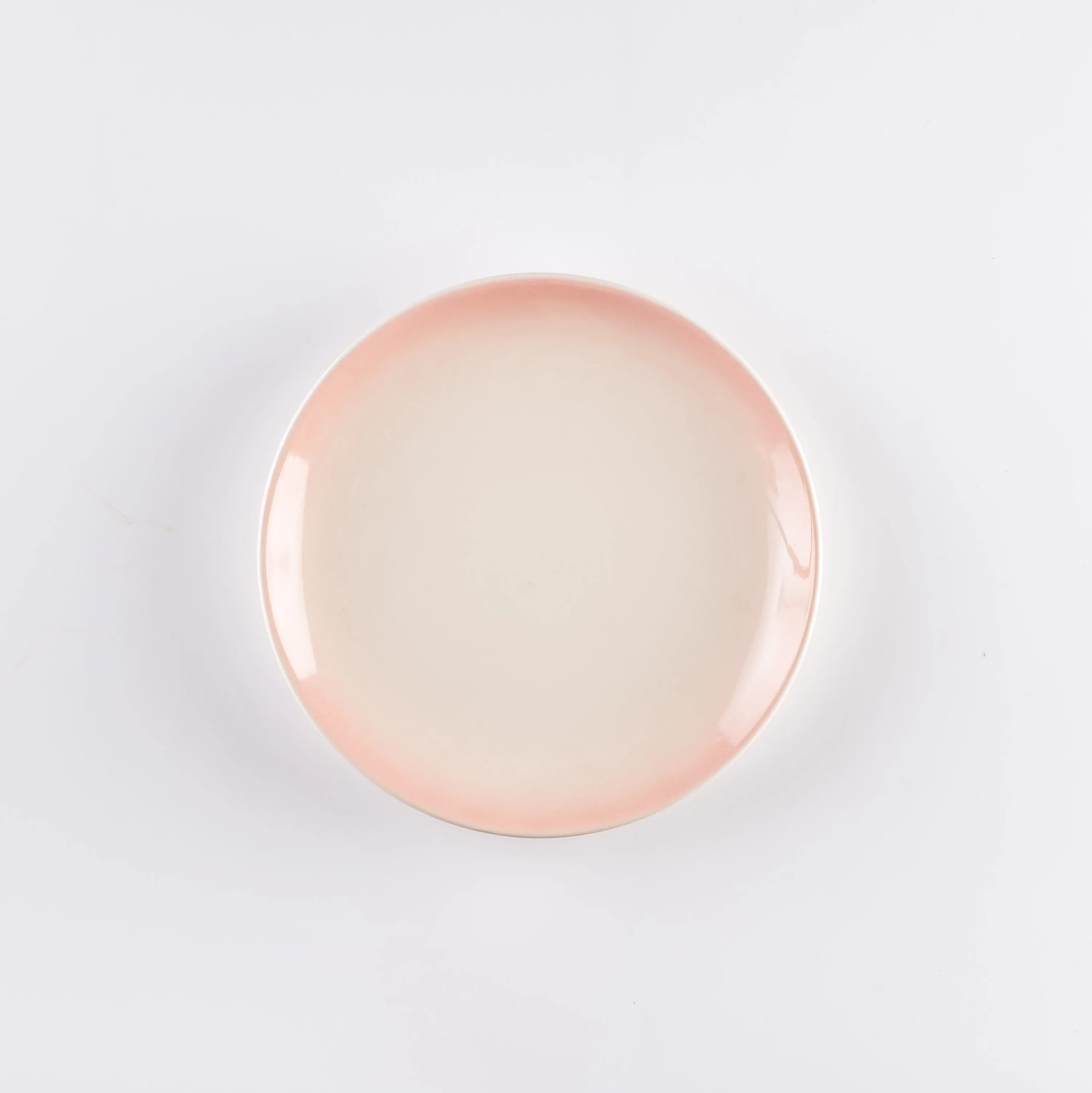 PL21-0228 - Cream Pink Ceramic Plate - 7.5" (D)