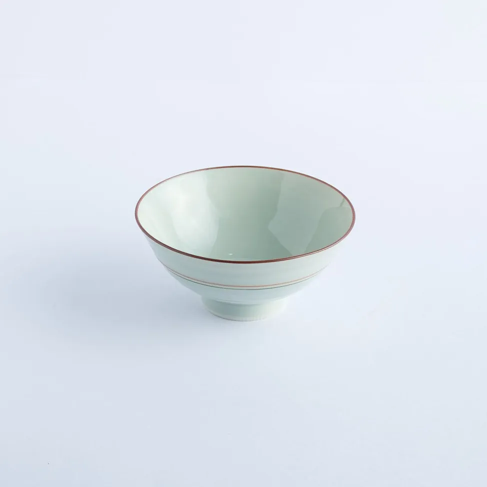 BW20-0147 - Red Grey Ceramic Bowl - 4.5" 2.1" (DH)