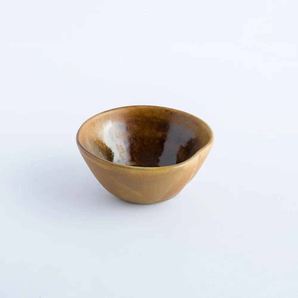 ST20-0009 - Brown Stoneware Bowl - 4.75" 2" (DH)