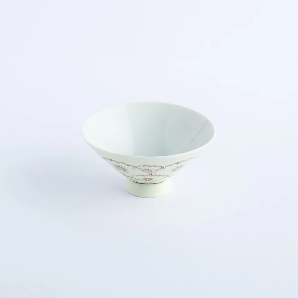 BW20-0146 - White Yellow Ceramic Bowl - 4.5" 2.25" (DH)