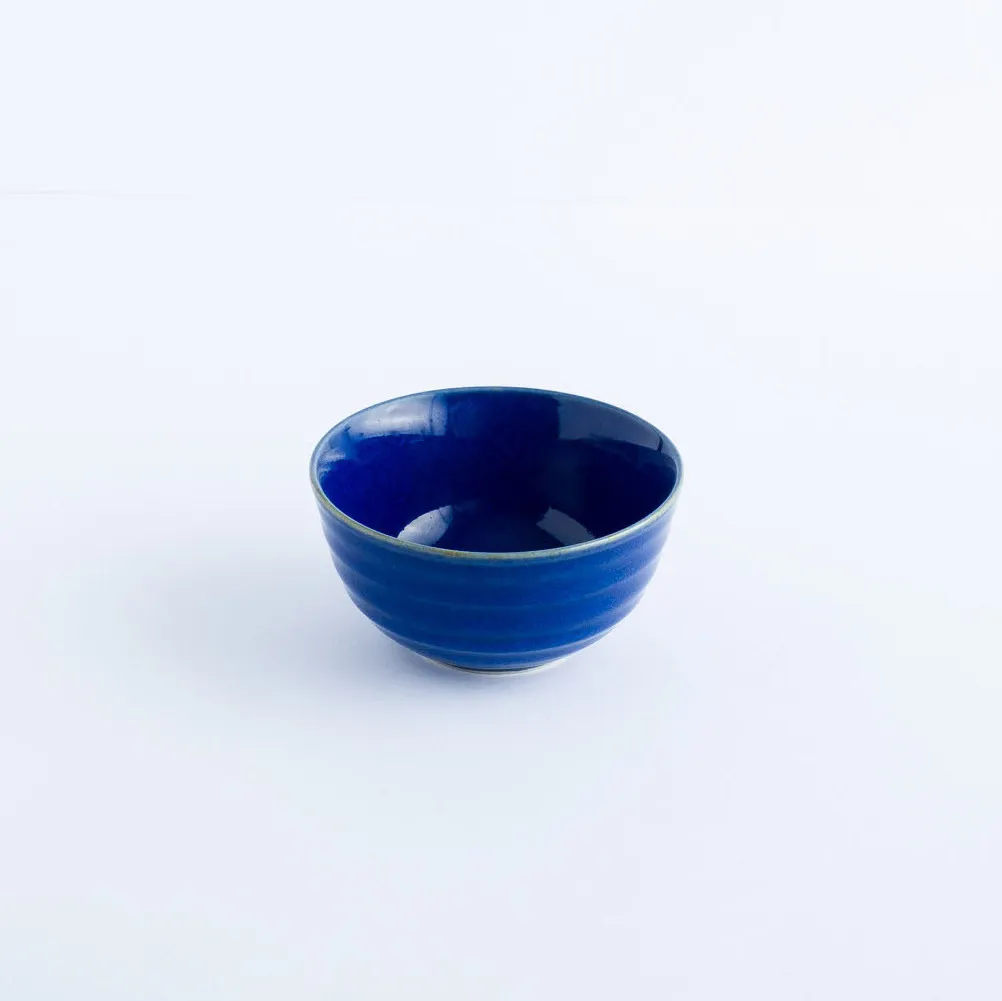 BW20-0232 - Blue Ceramic Bowl - 4" 2" (DH)