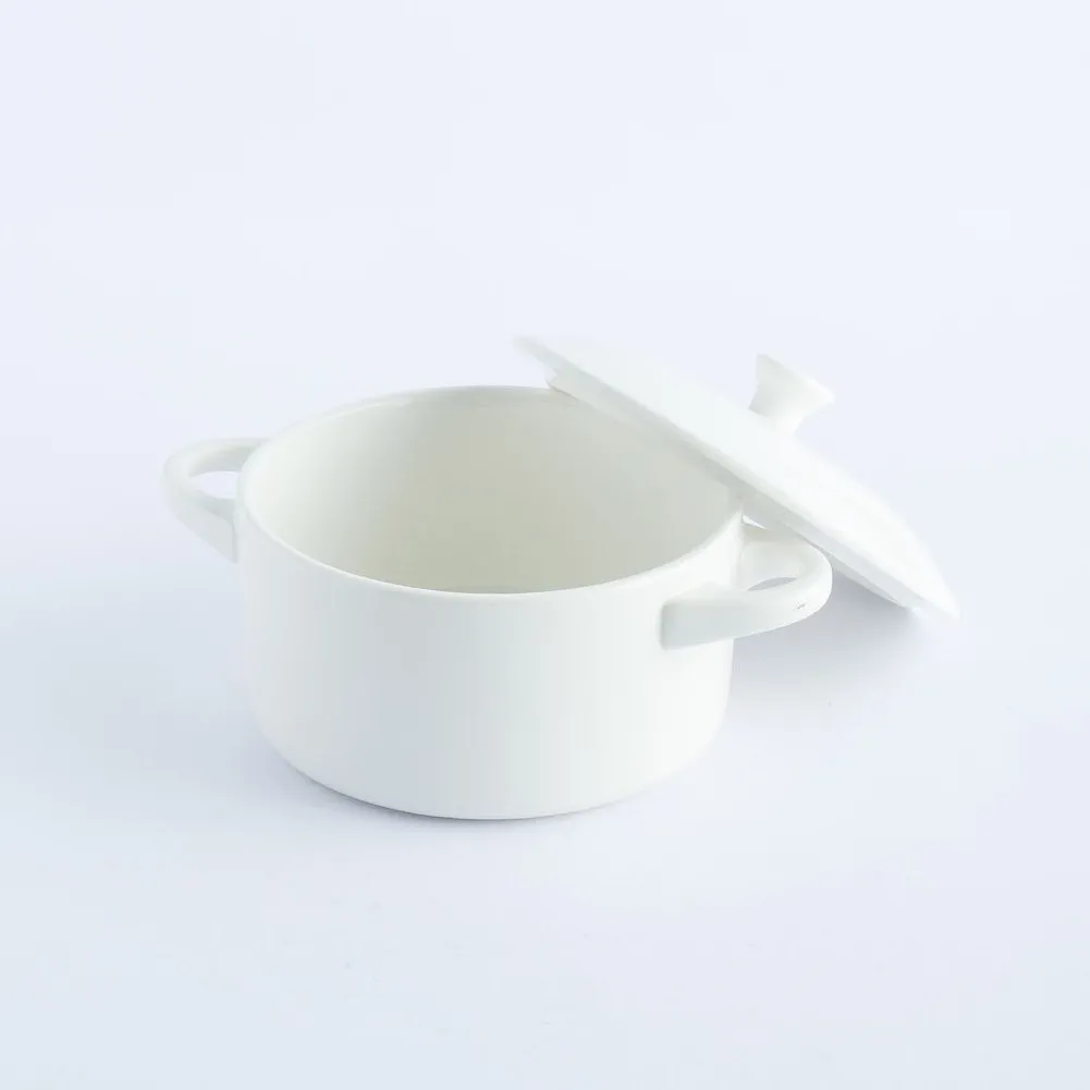 BW20-0197 - White Ceramic Bowl - 4.5" 2.5" (DH)