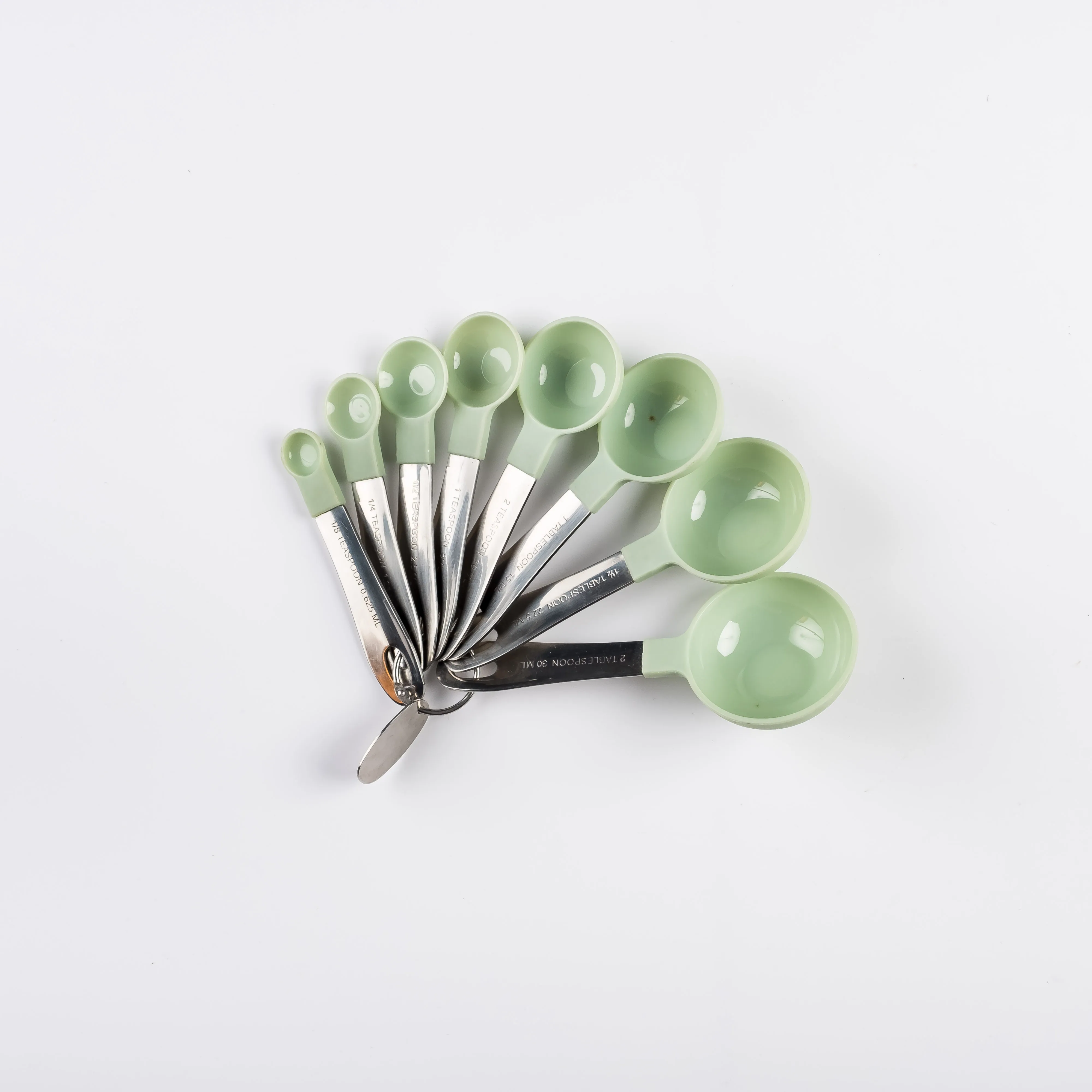 UT21-0112 - Green Silver Plastic Measuring spoons