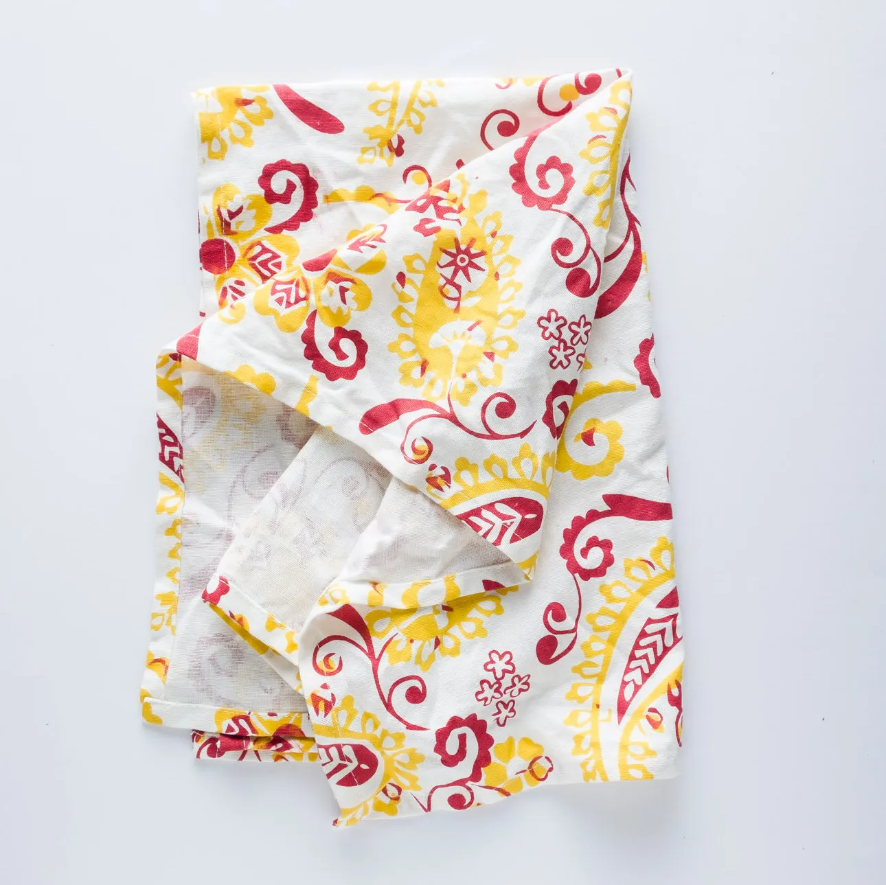 LN20-0081 - Yellow Red Fabric Kitchen towel