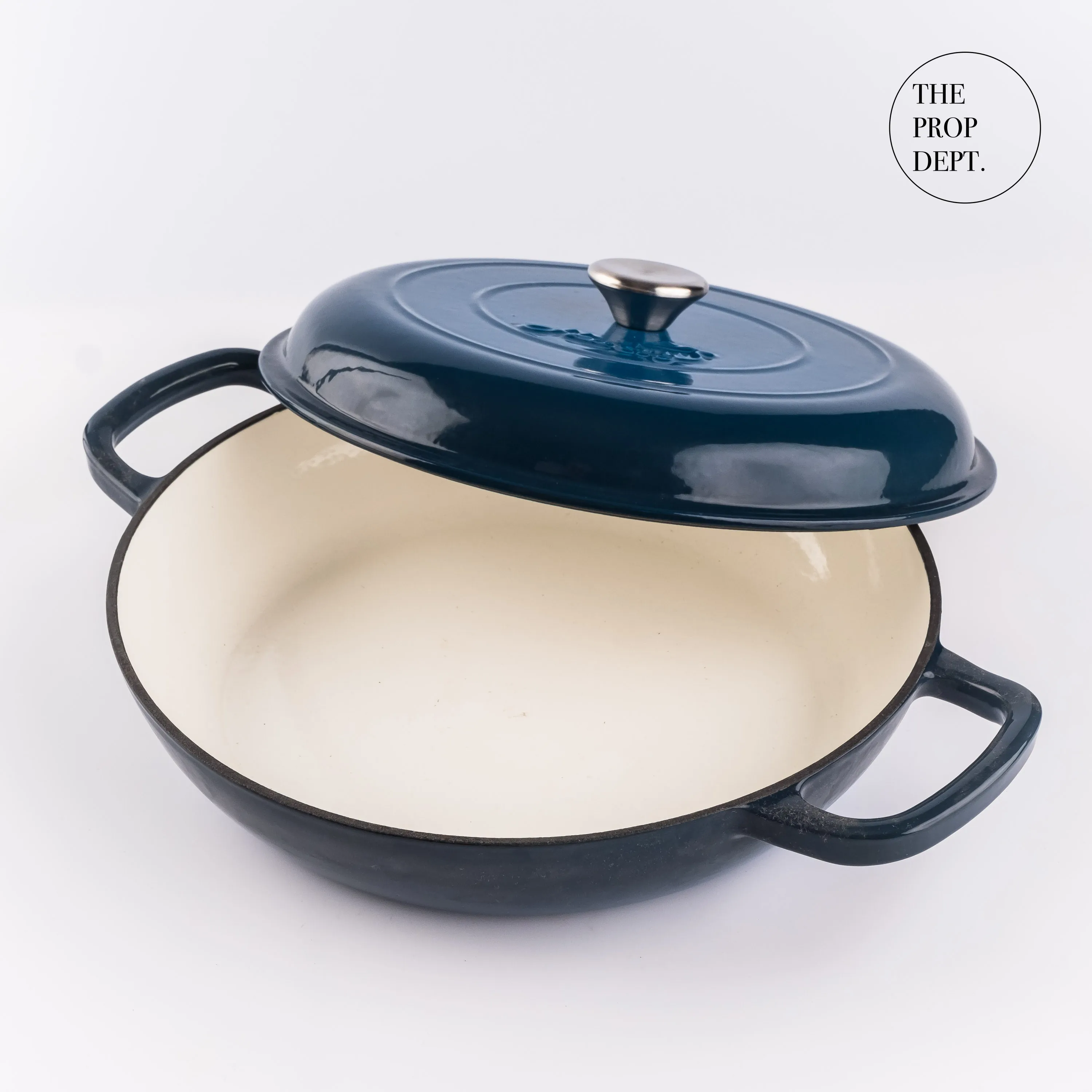 PP23-0029 - Blue White Enamel Cast Iron Pot - 12" 4.5" (DH)