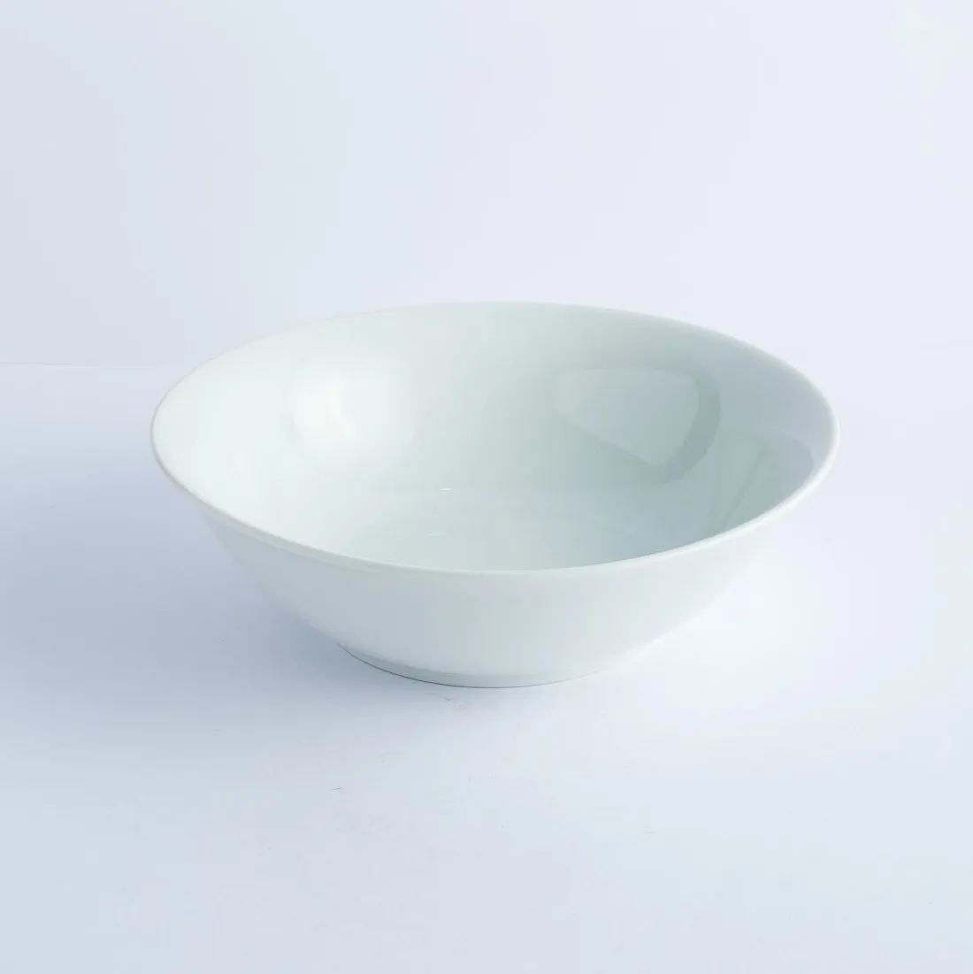 BW20-0302 - White Ceramic Ulam Bowl - 9" 2.75" (DH)