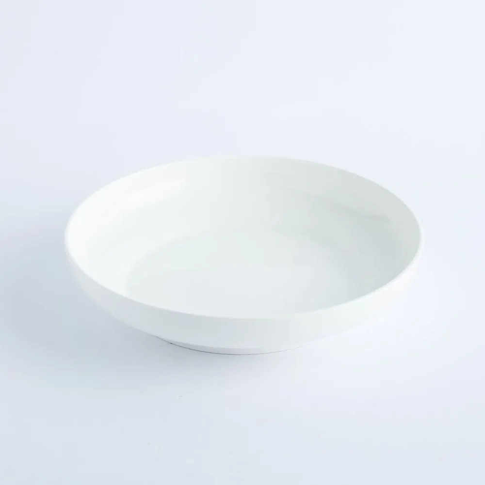 BW20-0262 - White Ceramic Ulam Bowl - 8.25" 1.75" (DH)