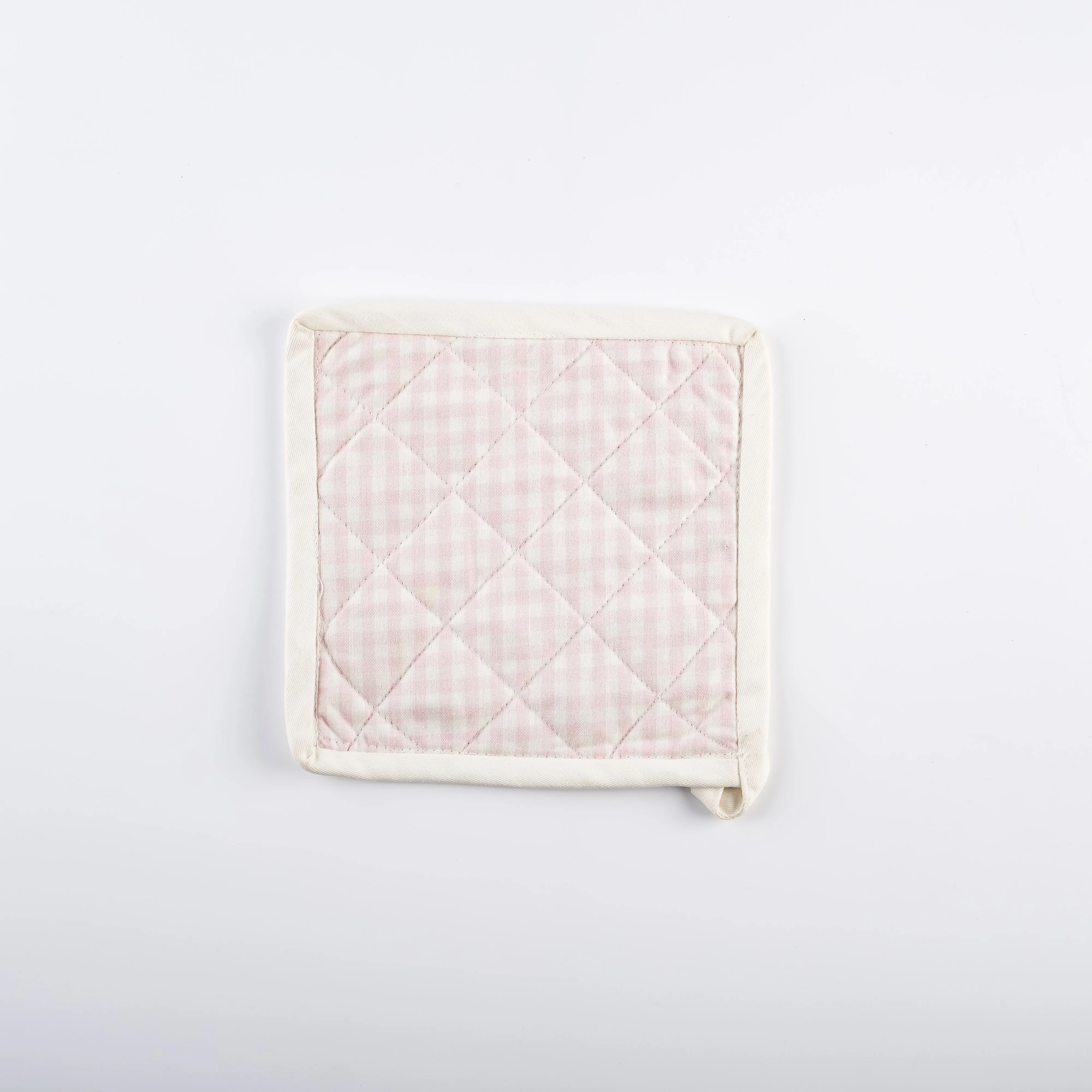 AC21-0019 - Pink White Fabric Oven mitt - 8" 8" (LW)