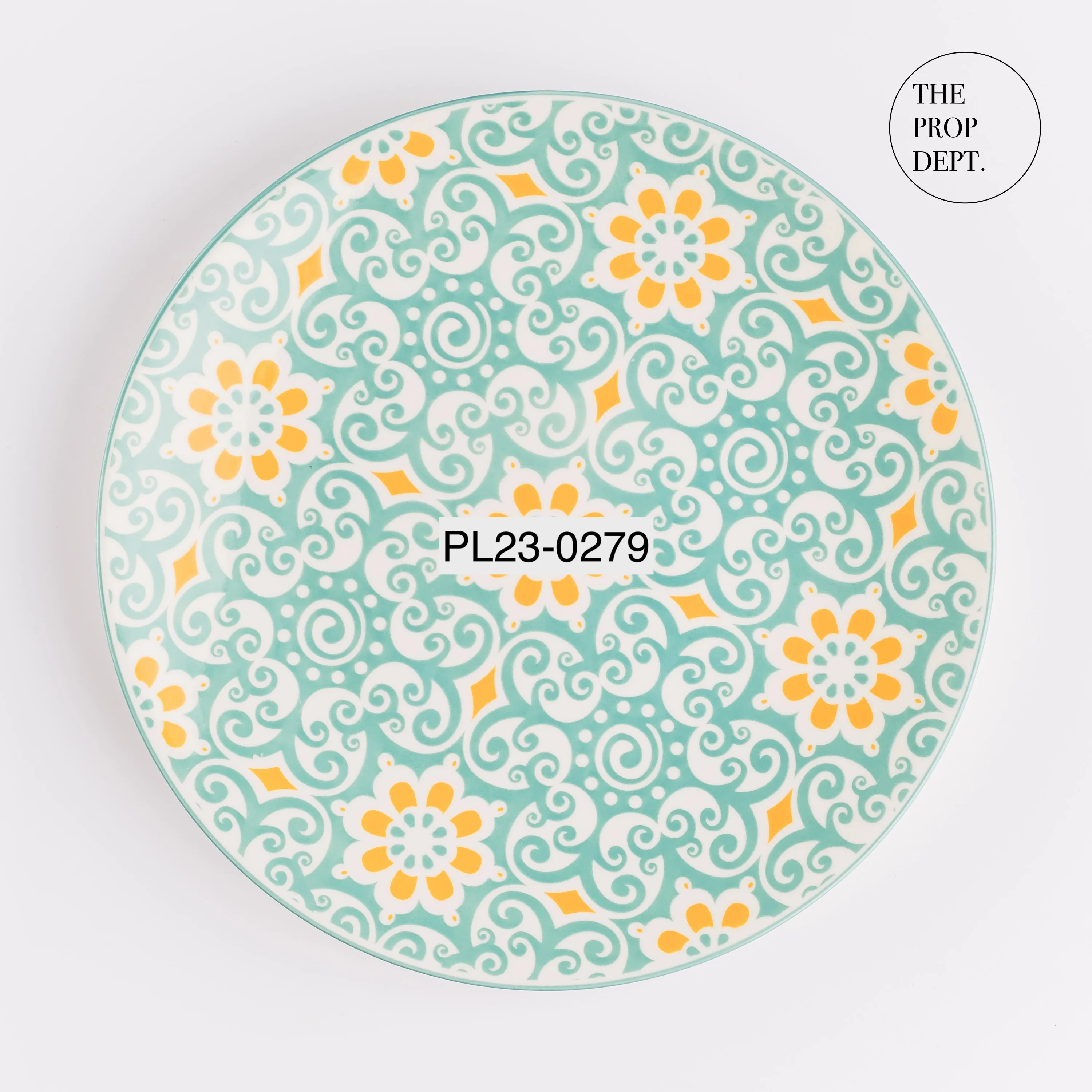 PL23-0279 - Blue Yellow Ceramic Plate - 10.25" (D)