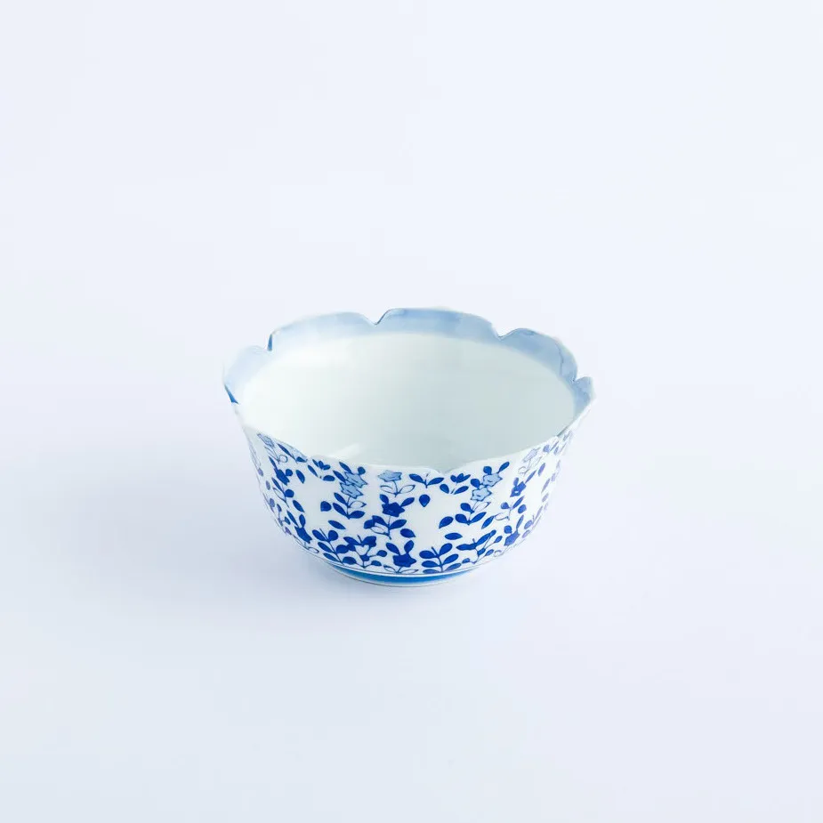 BW20-0073 - Blue White Ceramic Bowl - 4.75" 2.25" (DH)