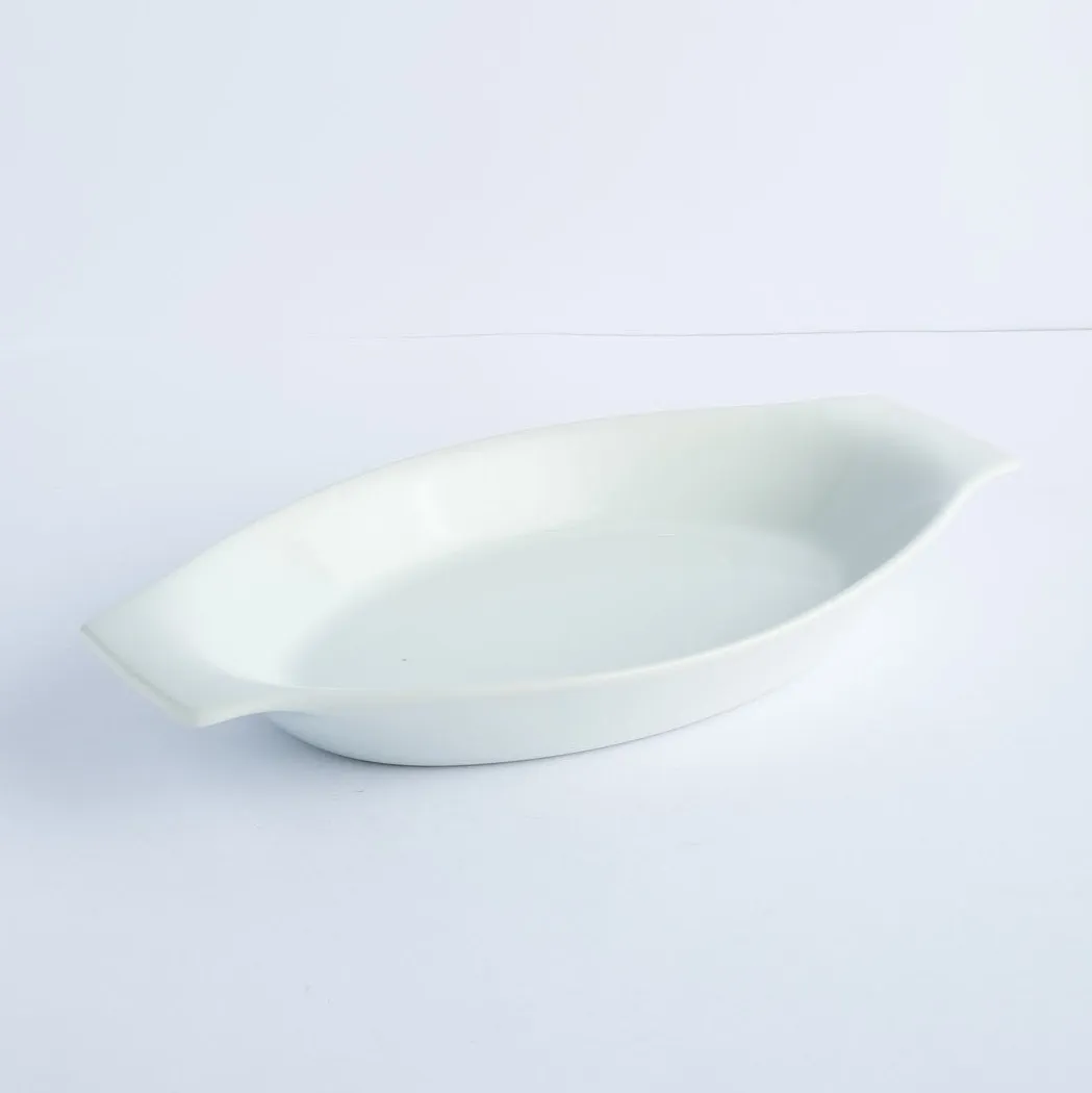 BW20-0315 - White Ceramic Ulam Bowl - 10.5" 5.5" 1.25" (LWH)