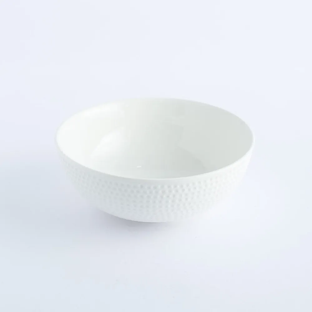BW20-0193 - White Ceramic Bowl - 6.5" 2.5" (DH)