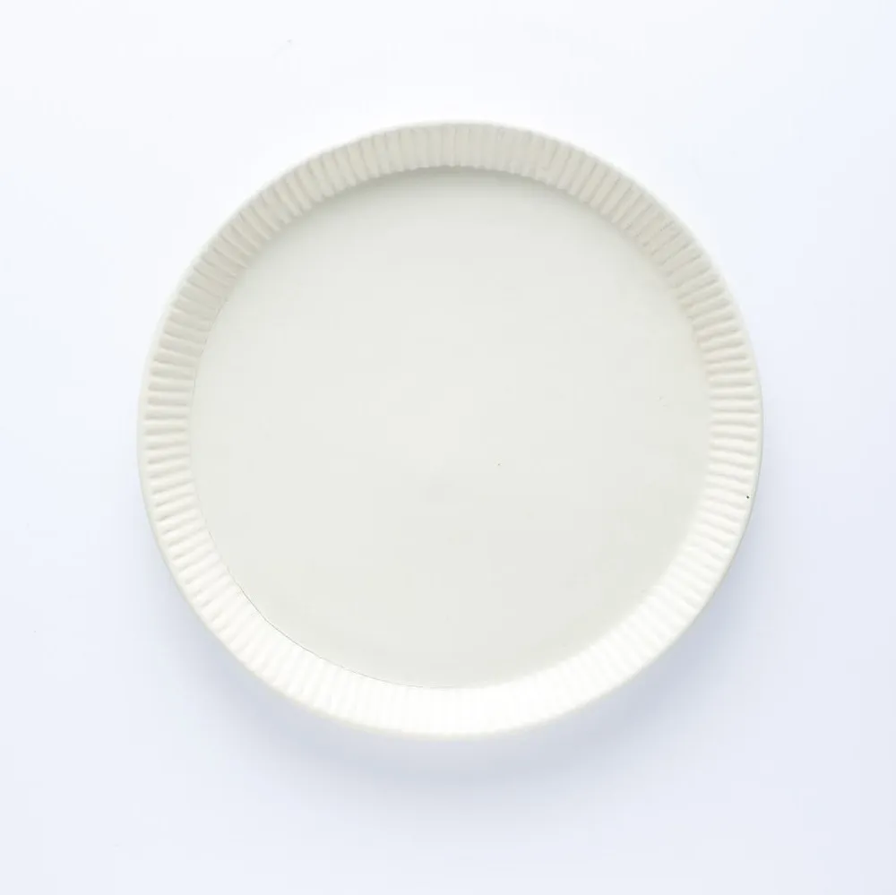 ST20-0034 - White Stoneware Plate - 8.75" (D)