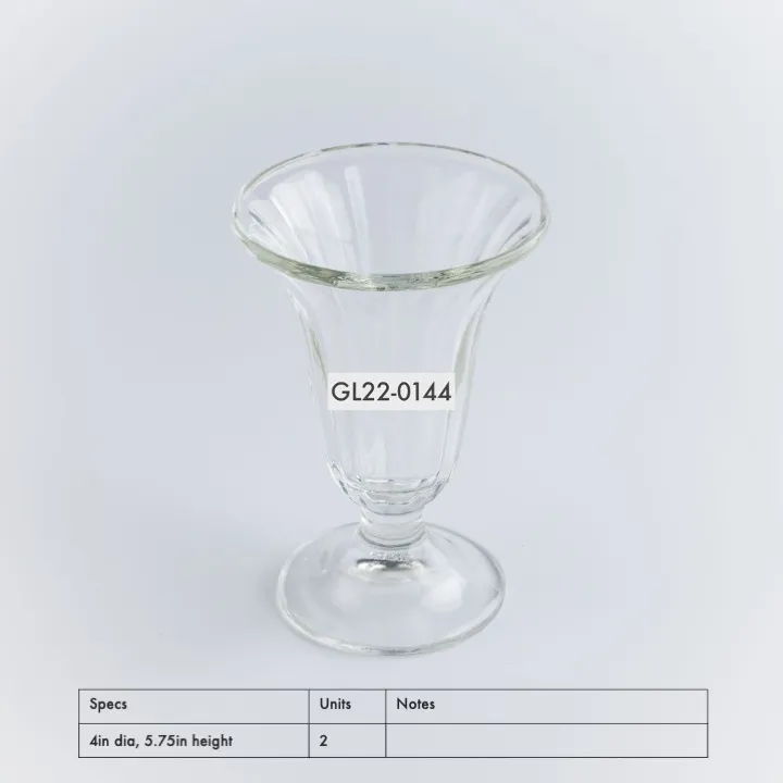 GL22-0144 - Clear Glass for Shakes and Desserts - 4" 5.75" (DH)