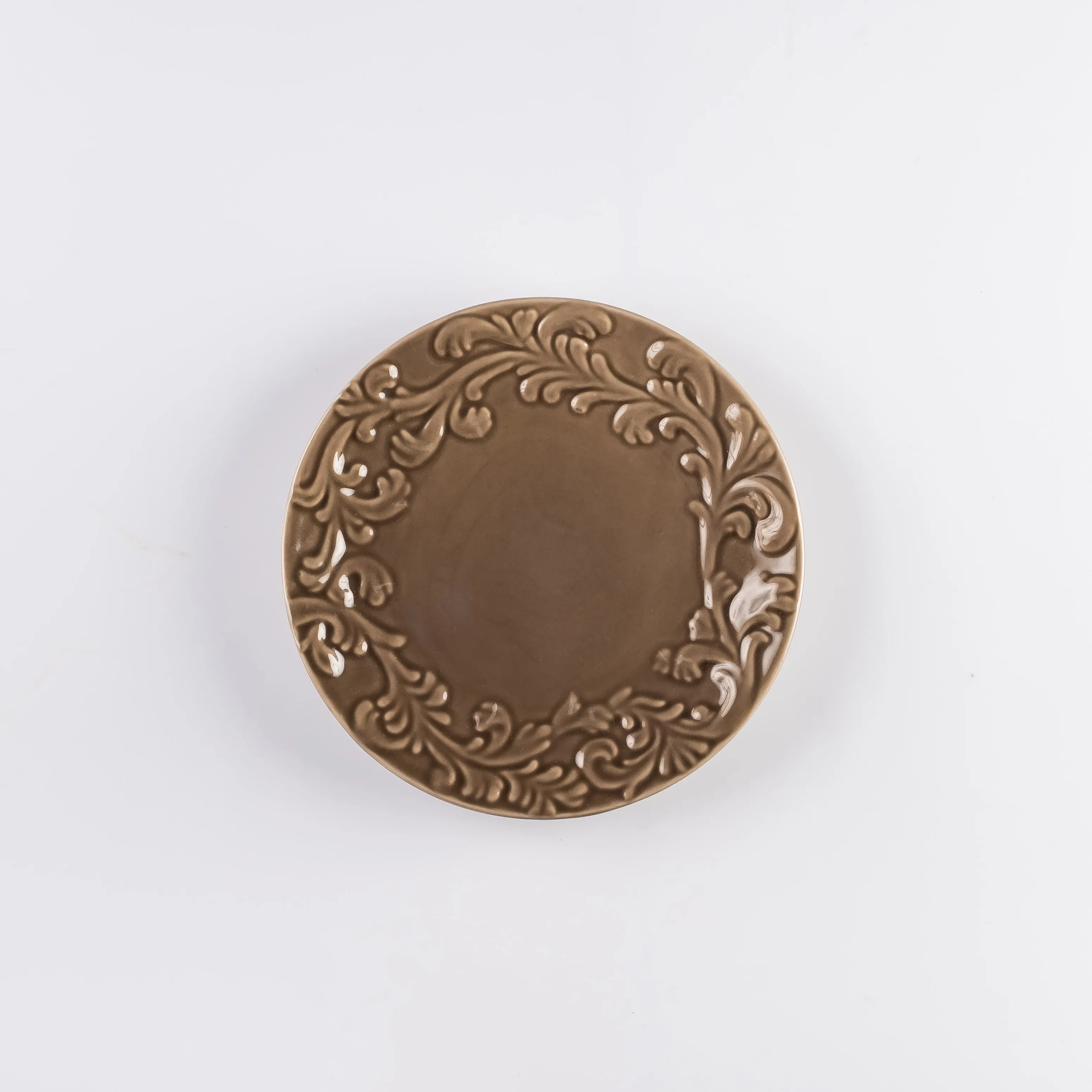 PL21-0229 - Brown Ceramic Plate - 7.25" (D)