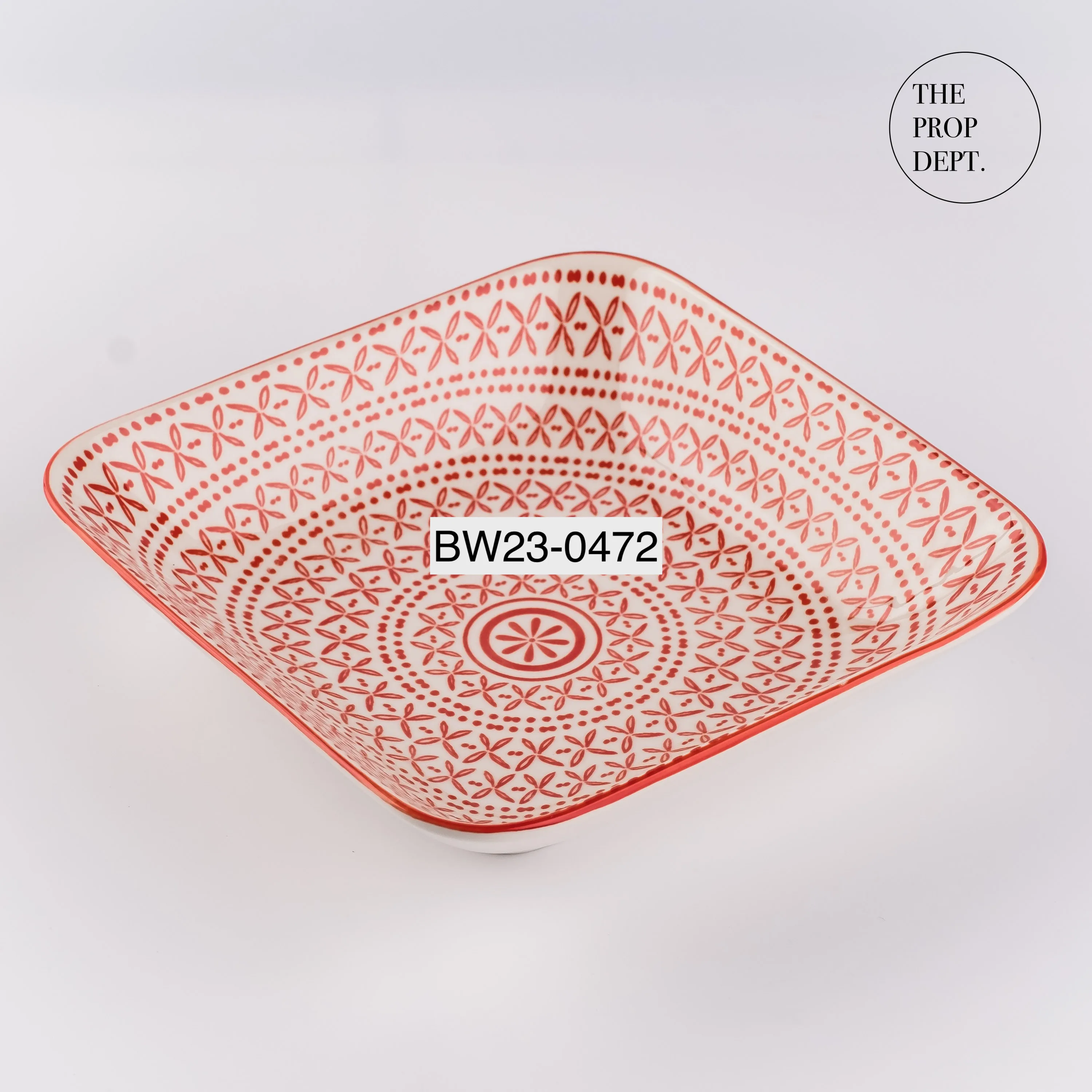 BW23-0472 - Orange White Bowl - 8" 8" 1.75" (LWH)