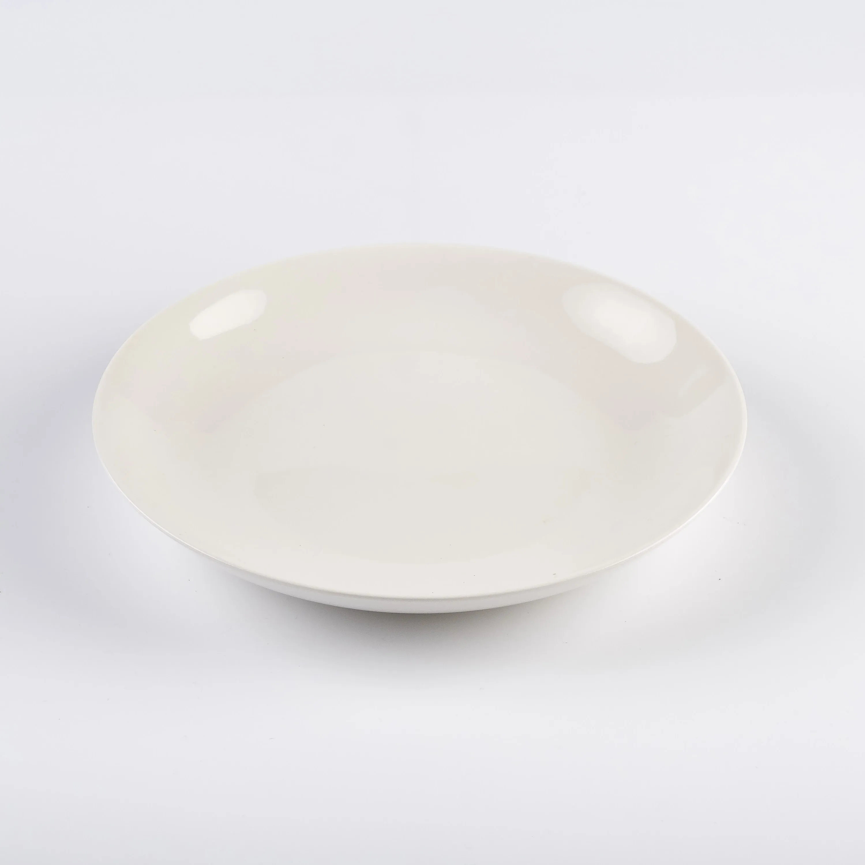 BW21-0436 - White Ceramic Ulam Bowl - 9.5" 1.25" (DH)