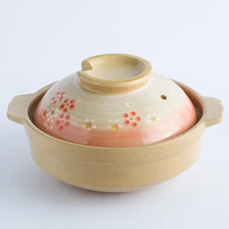 BW20-0287 - Brown Pink Ceramic Ulam Bowl - 6.75" 2.5" (DH)
