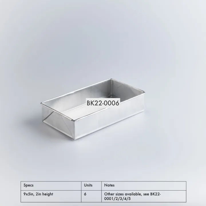 BK22-0006 - Silver Metal Baking pan - 9" 5" 2" (LWH)