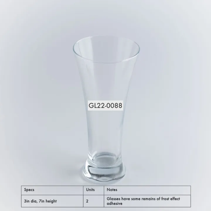 GL22-0088 - Clear Glass for Shakes and Desserts - 3" 7" (DH)