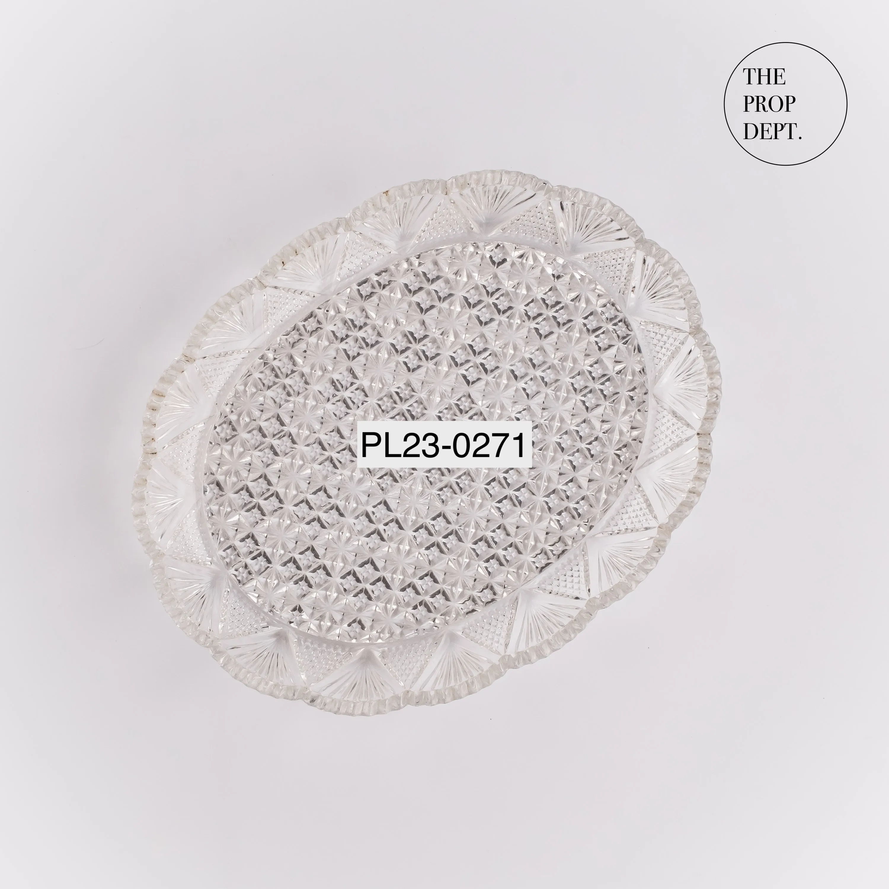 PL23-0271 - Clear Glass Platter - 12" 9.5" 1.5" (LWH)