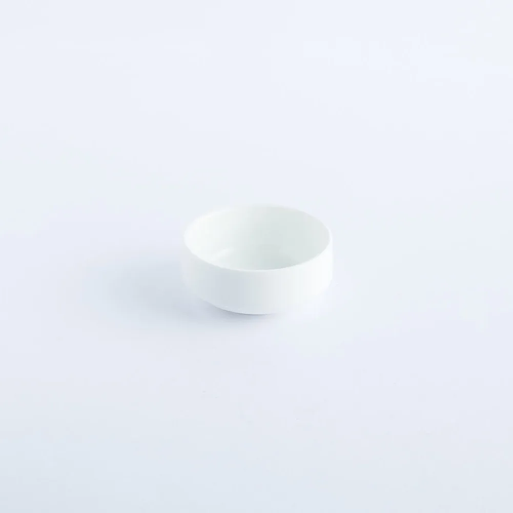 BW20-0250 - White Ceramic Soy Dish - 3" 1.25" (DH)