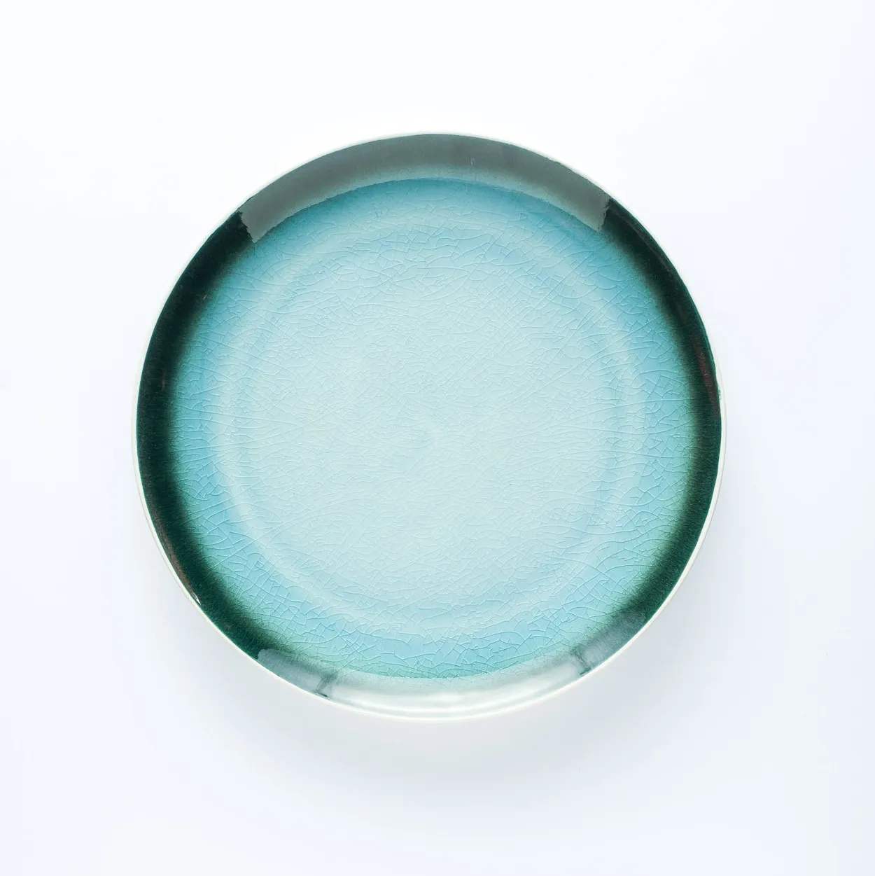 PL20-0005 - Blue Black Ceramic Plate - 8.75" (D)