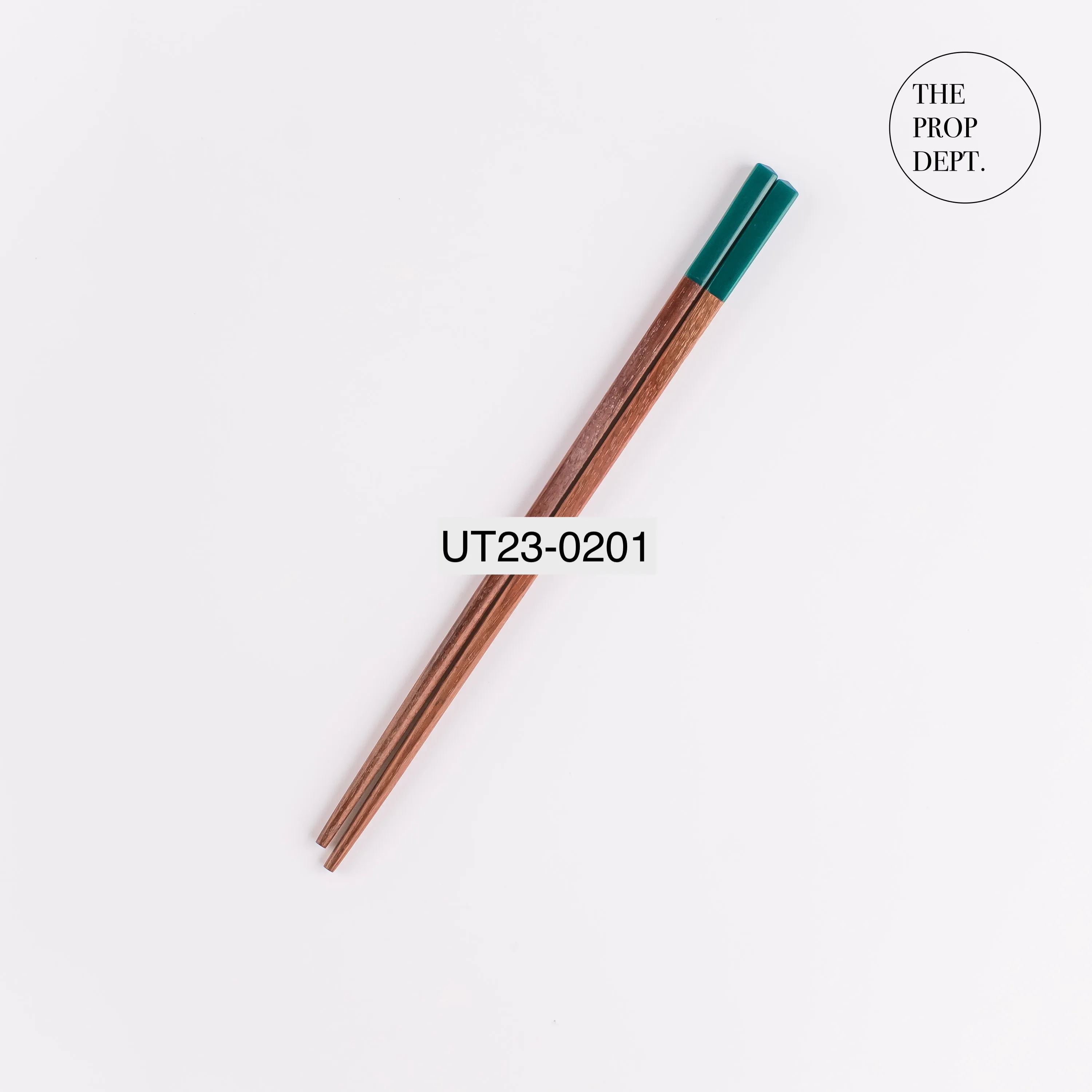 UT23-0201 - Green Brown Wood Chopsticks - 9.25" (L)