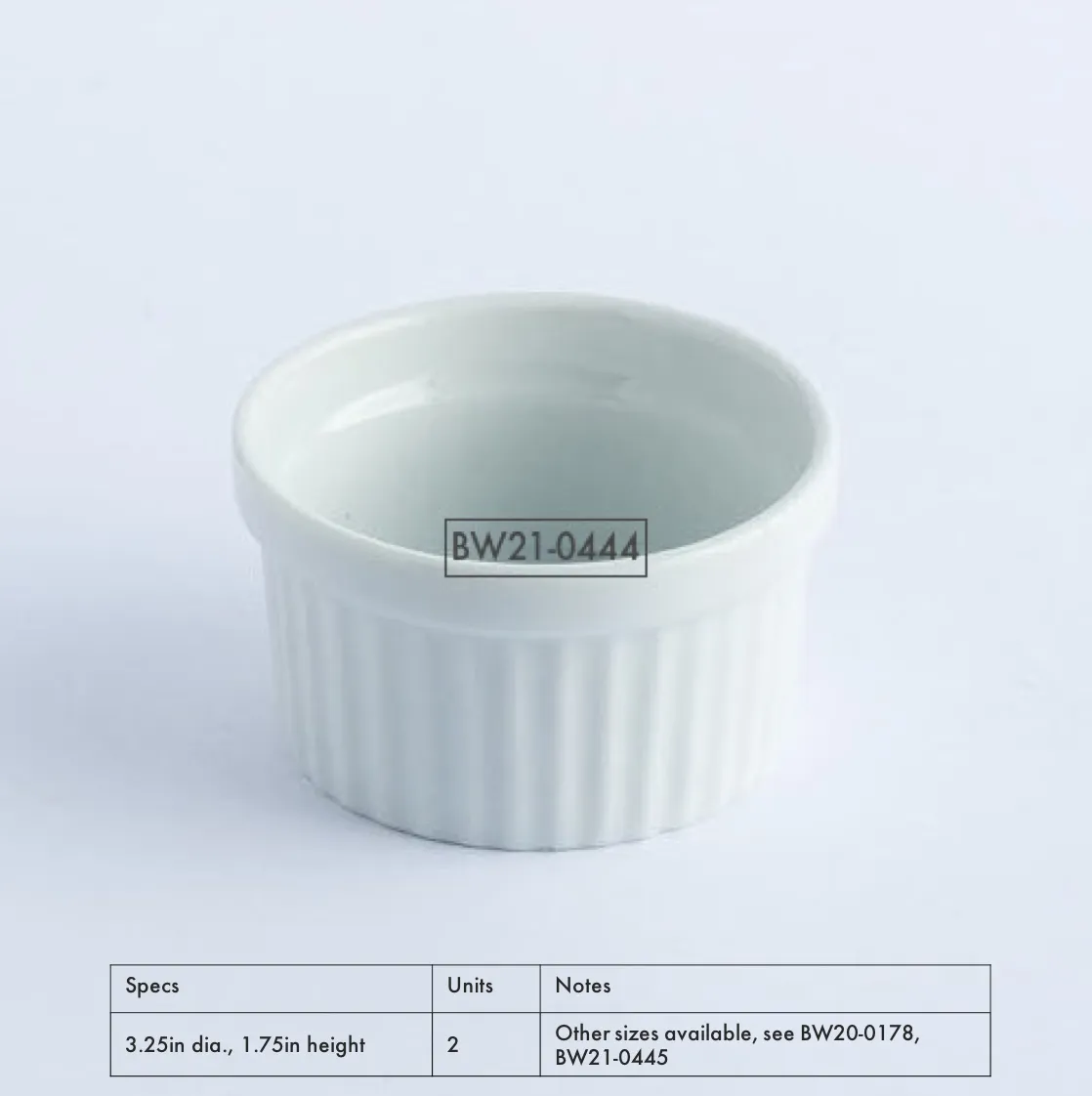 BW21-0444 - White Ceramic Soy Dish - 3.25" 1.75" (DH)