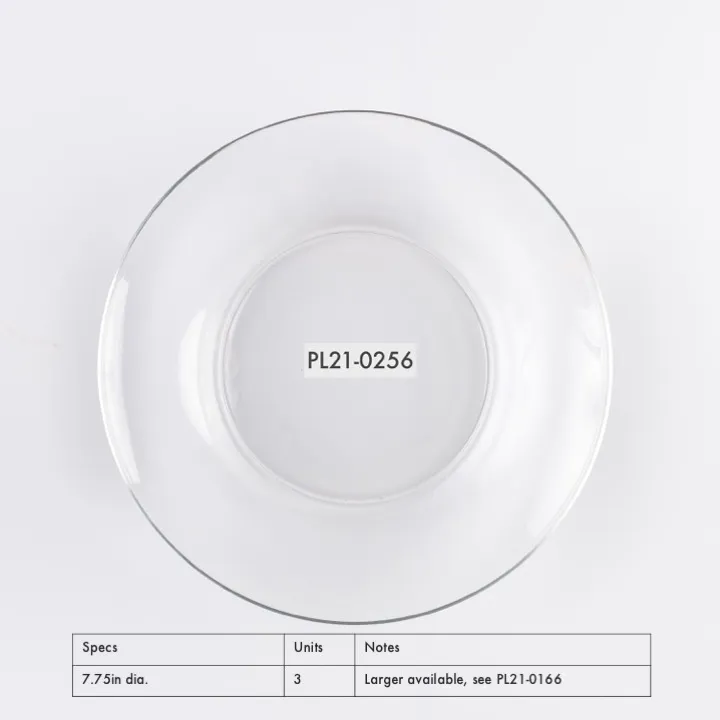 PL21-0256 - Clear Glass Plate - 7.75" (D)
