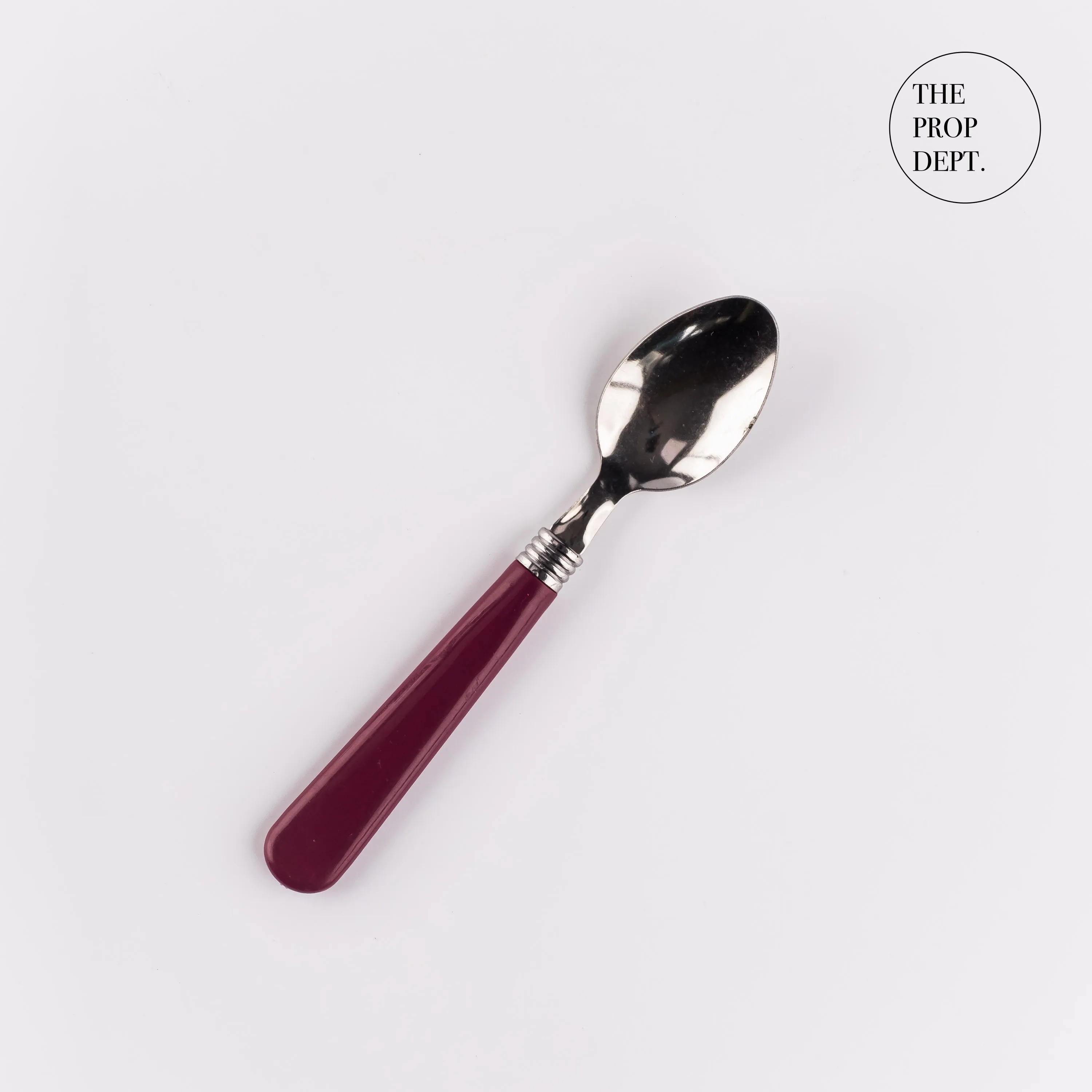 UT23-0443 - Silver Red Metal Spoon - 6.25" (L)
