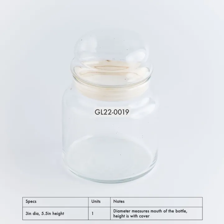 GL22-0019 - Clear Glass Jar - 3" 5.5" (DH)