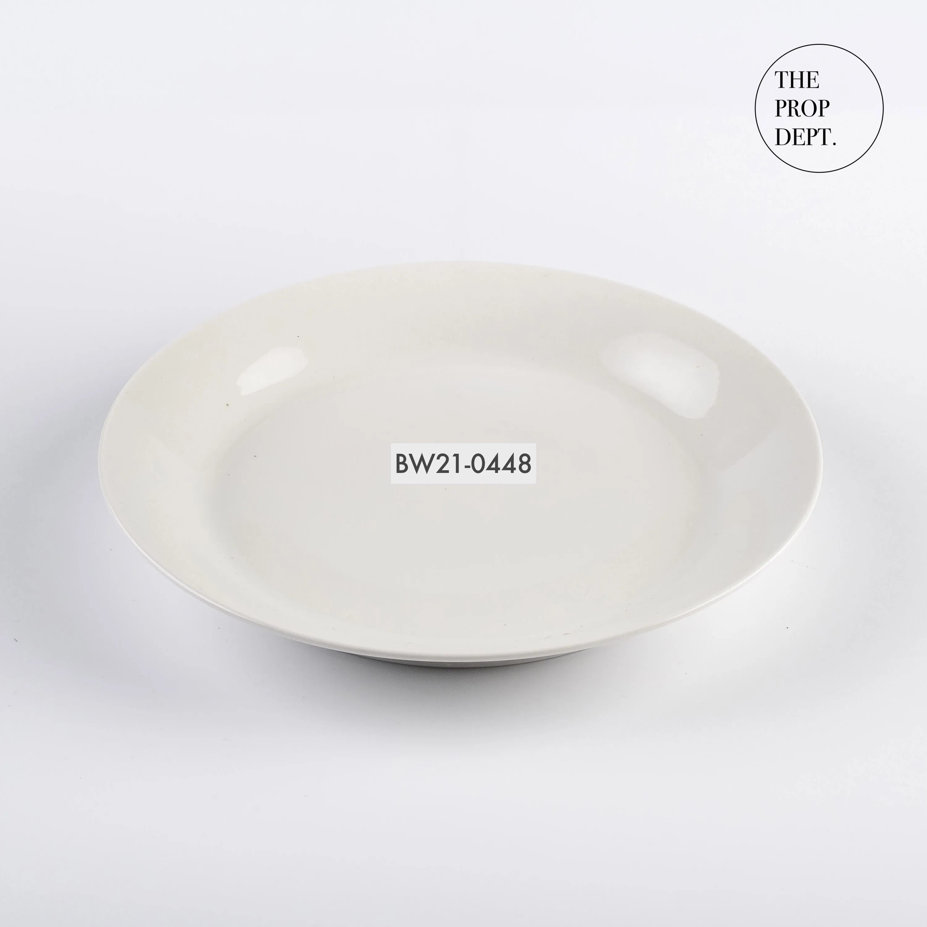 BW21-0448 - White Ceramic Ulam Bowl - 9.75" 1.25" (DH)