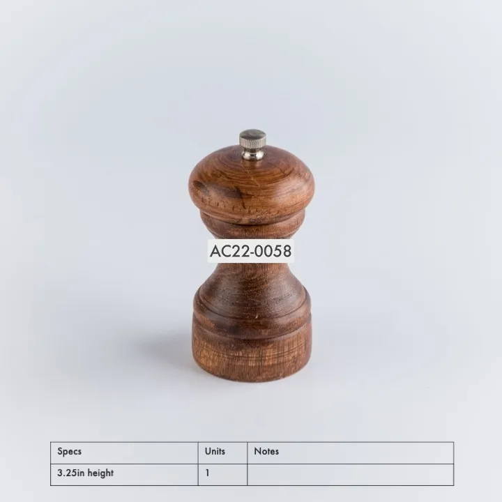 AC22-0058 - Brown Wood Salt and Pepper Shakers - 3.25" (H)