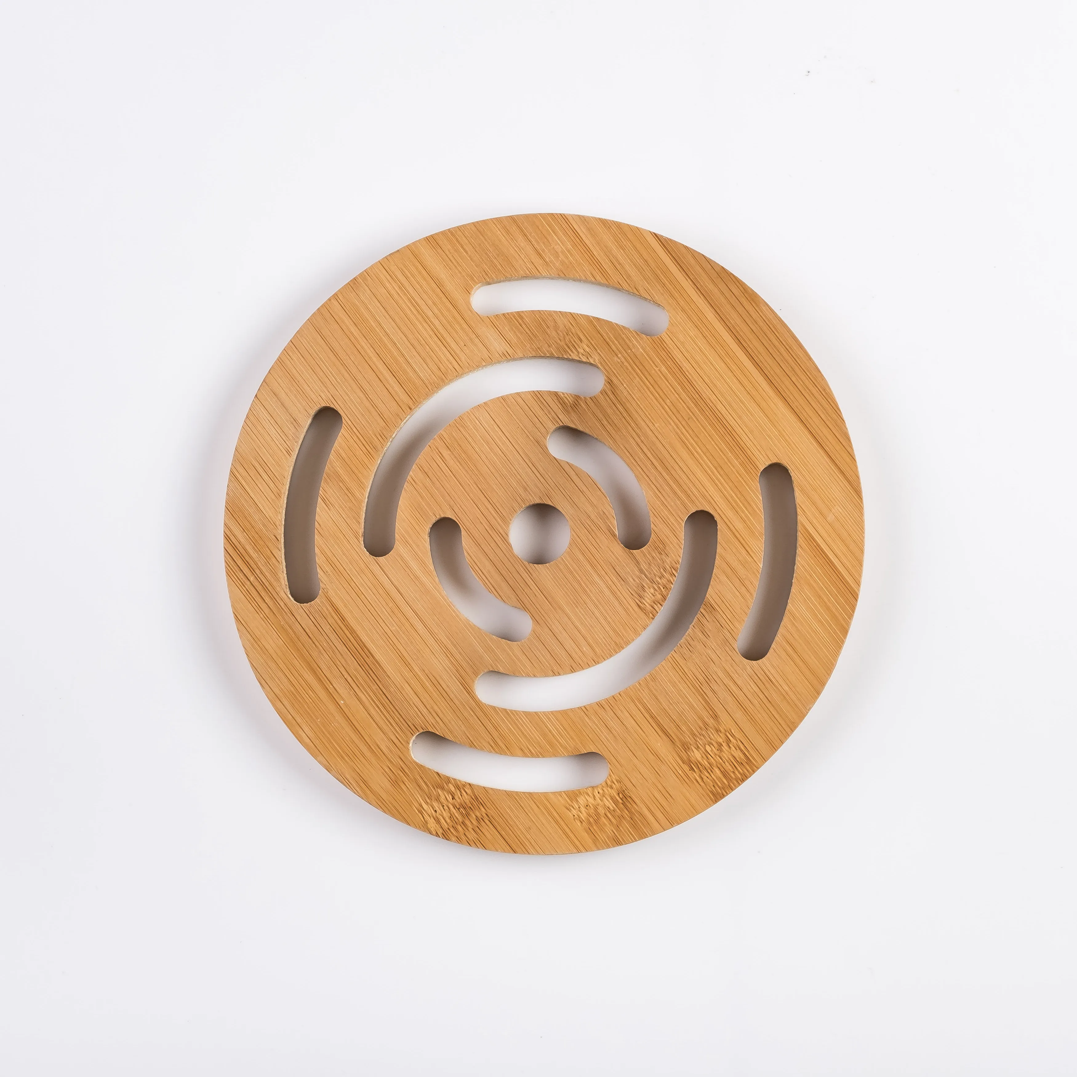 AC21-0044 - Brown Wood Trivet - 7.25" (D)