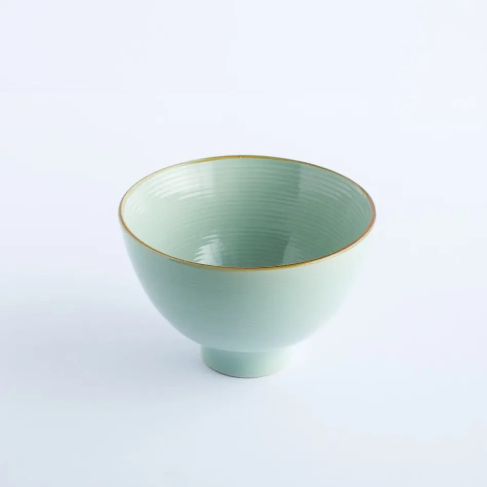 BW20-0083 - Green Brown Ceramic Bowl - 5.5" 3.5" (DH)