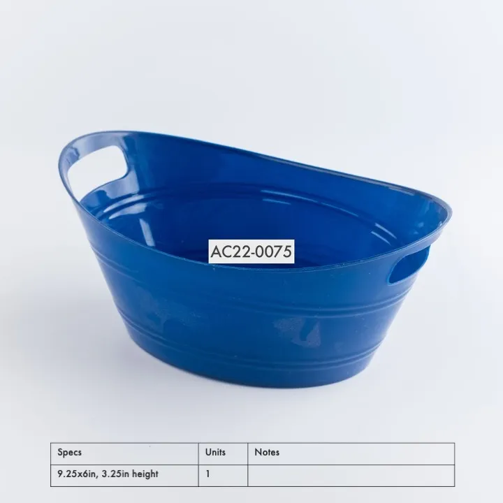 AC22-0075 - Blue Plastic Basket - 9.25" 6" 3.25" (LWH)