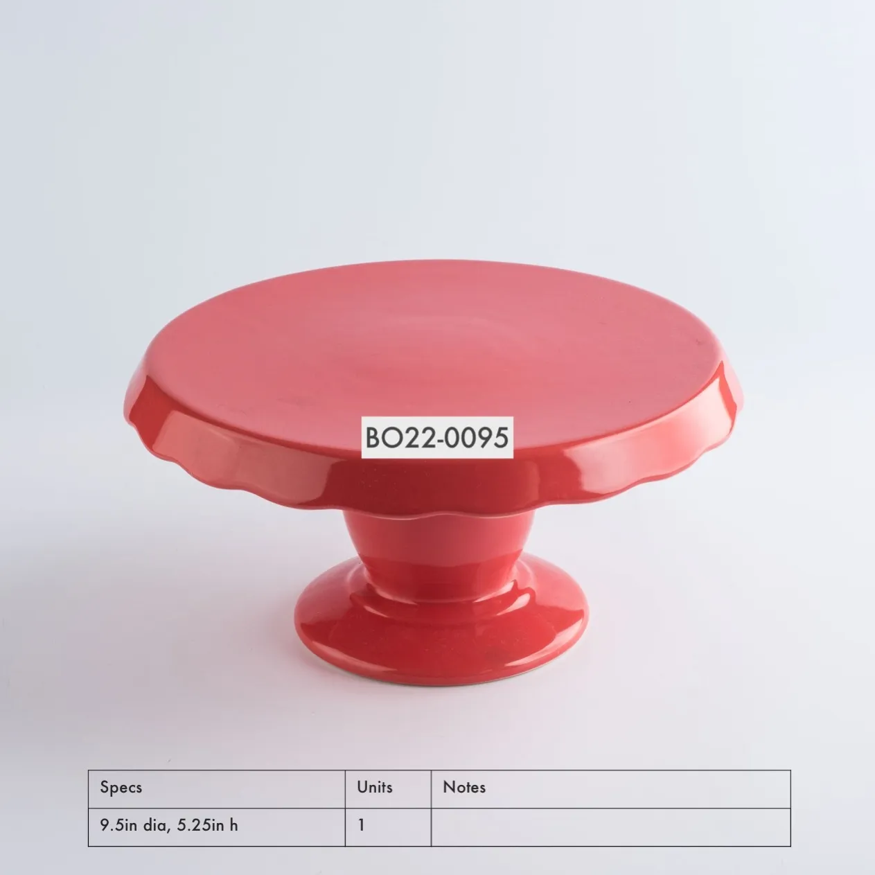 BO22-0095 - Pink Ceramic Cake Stand - 9.5" 5.25" (DH)