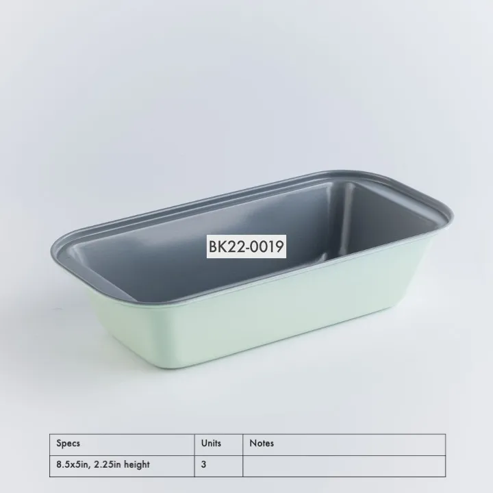 BK22-0019 - Grey Green Metal Baking pan - 8.5" 5" 2.25" (LWH)