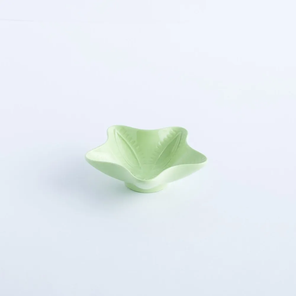 BW20-0210 - Green Ceramic Soy Dish - 3.5" 4" (DH)