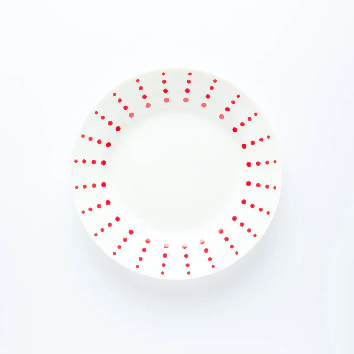 PL20-0072 - White Red Ceramic Plate - 7.5" (D)