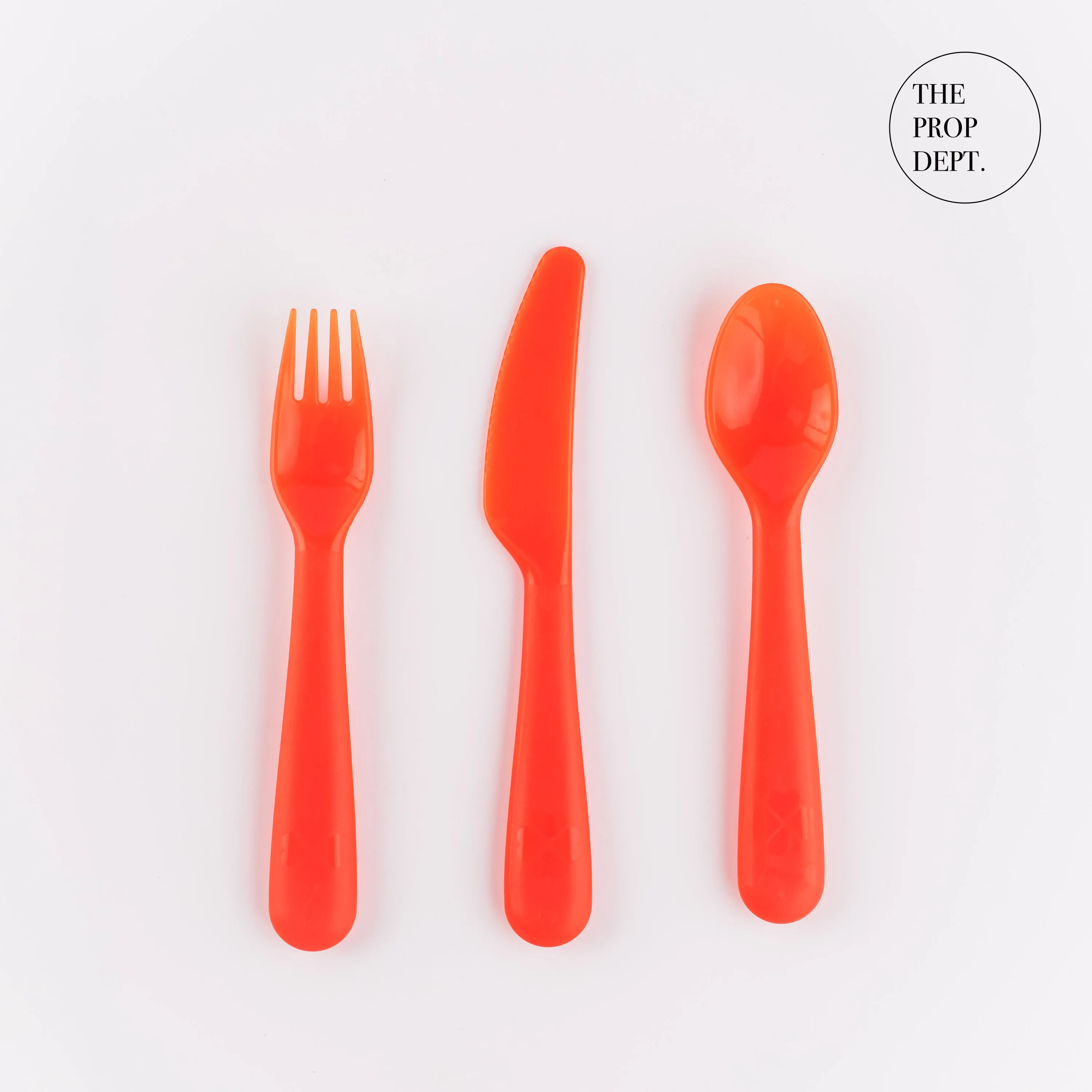 UT23-0374 - Orange Plastic Utensil Set - 7.75" (L)