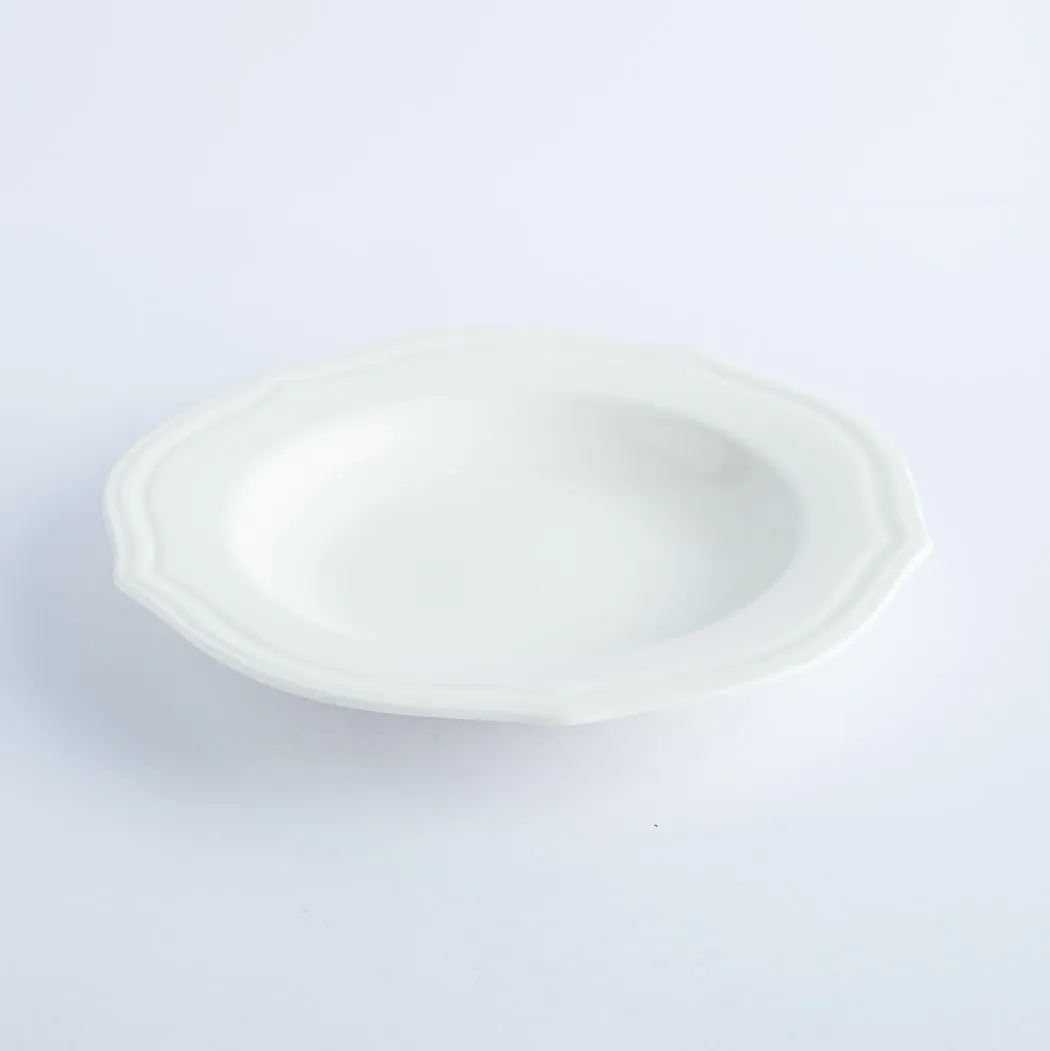 BW20-0200 - White Ceramic Bowl - 9" 1.25" (DH)